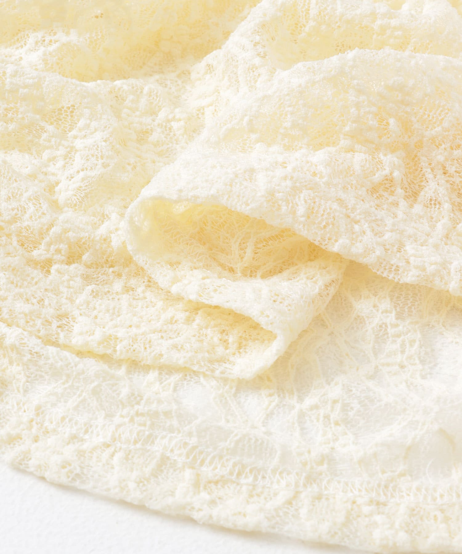 ハーフスリーブドレープレースTEE IVORY one