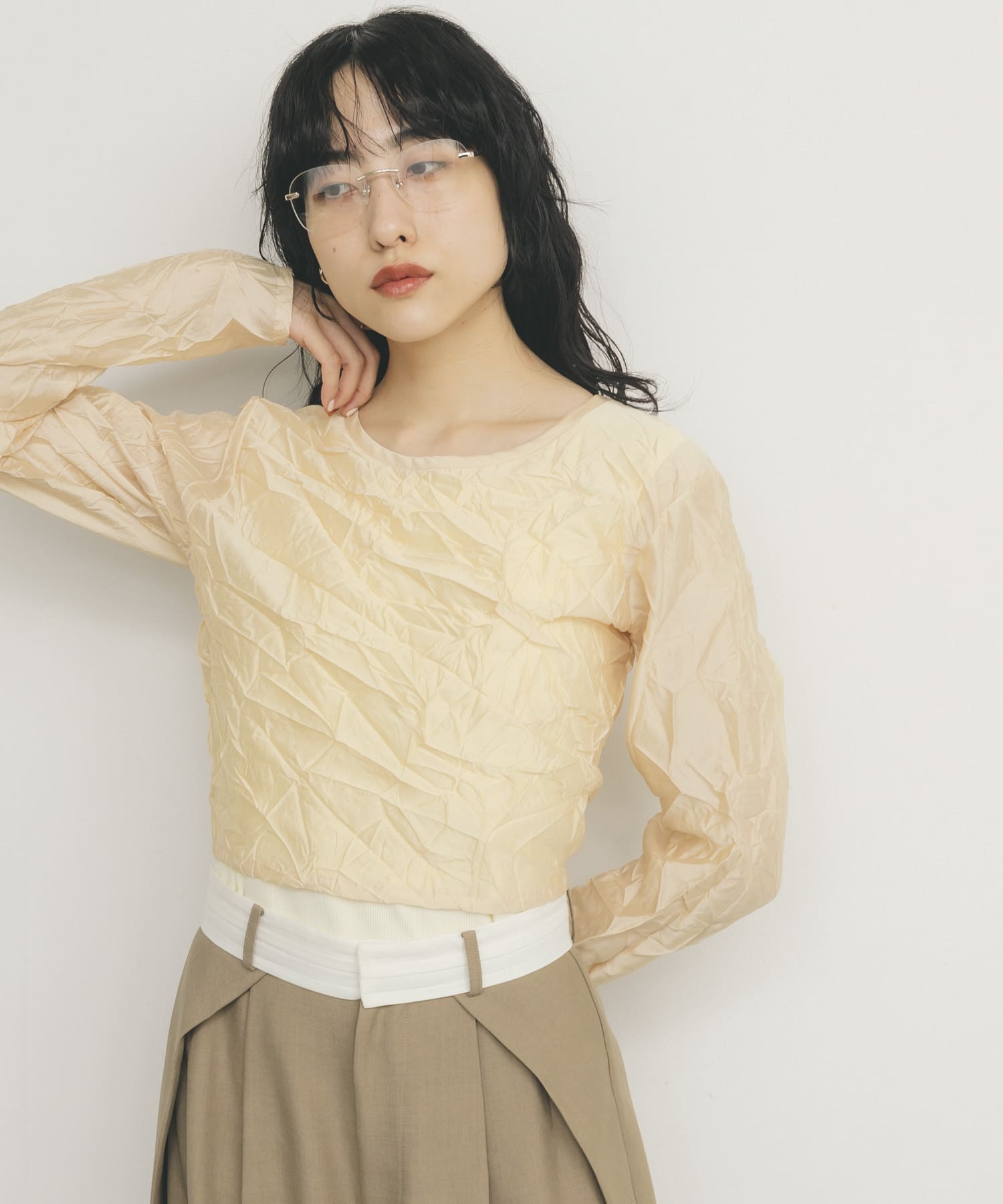 レイヤードワッシャーロンTEE