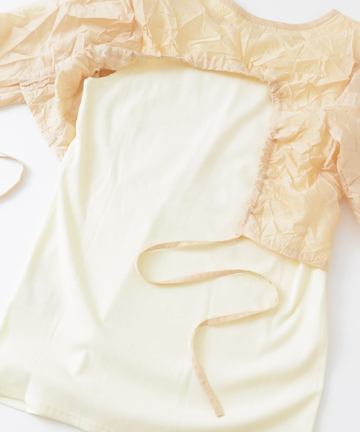 レイヤードワッシャーロンTEE BEG×IVORY one