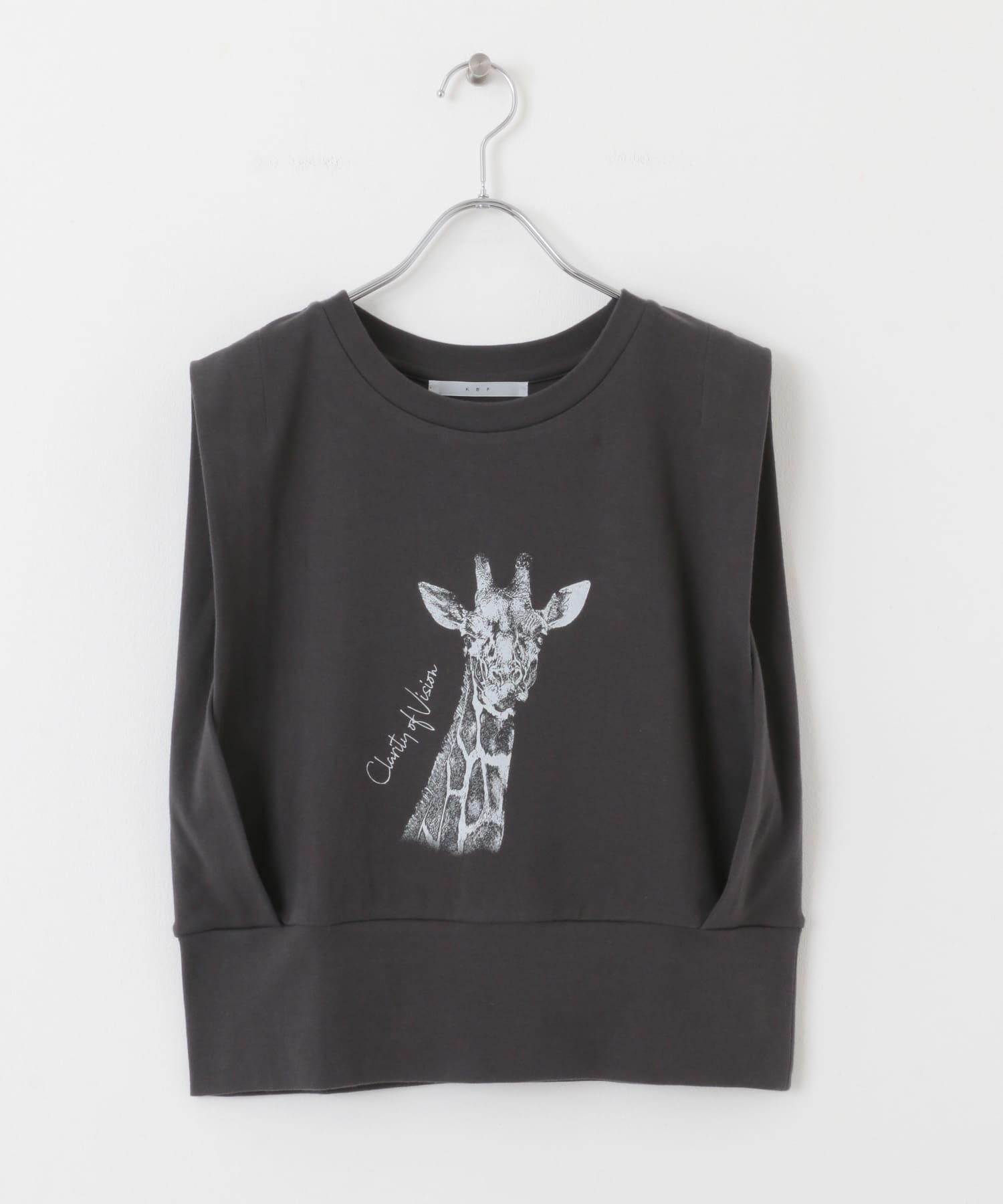 ノースリーブプリントカットソー CHARCOAL one