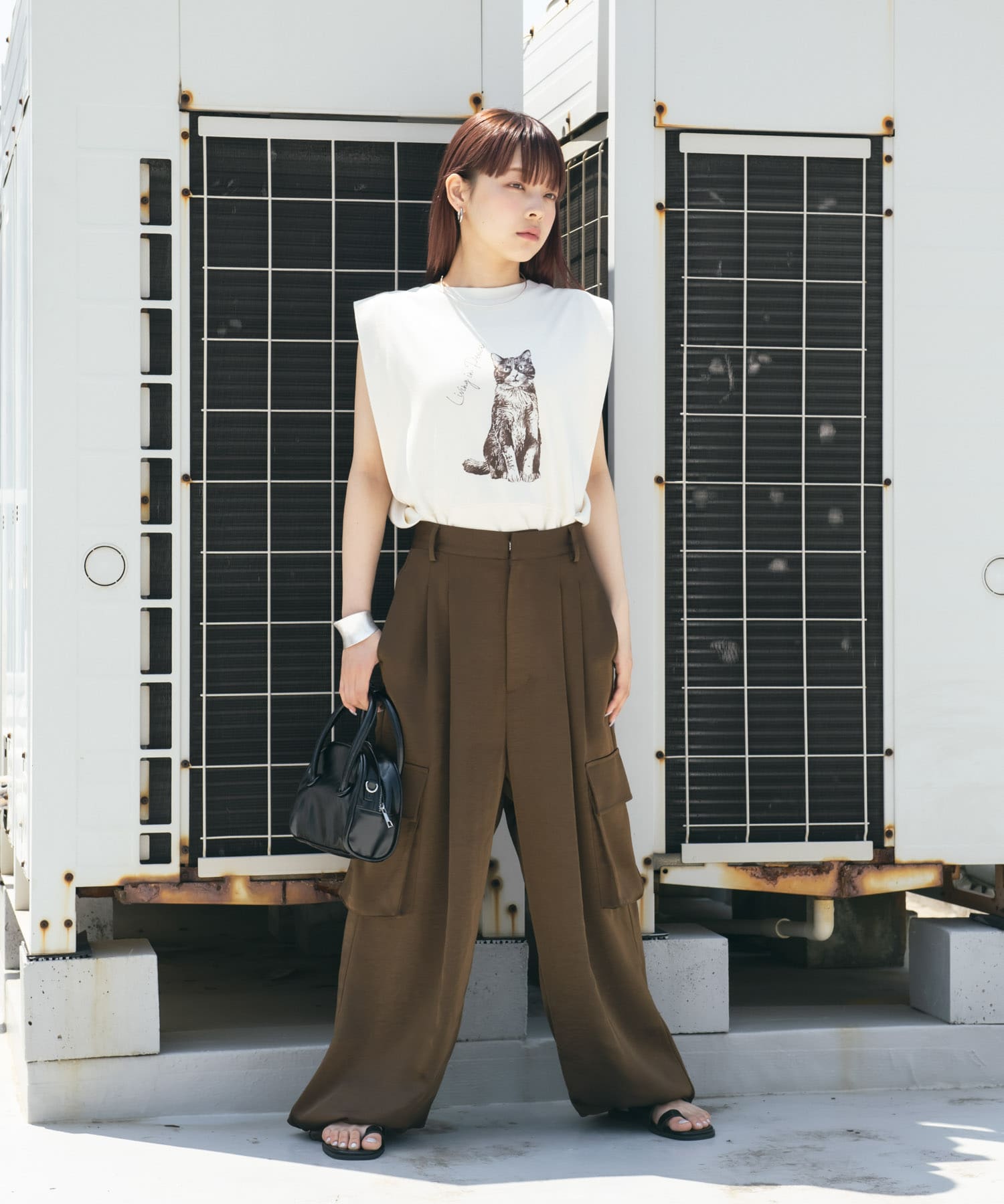 ノースリーブプリントカットソー(one CHARCOAL): トップス｜URBAN
