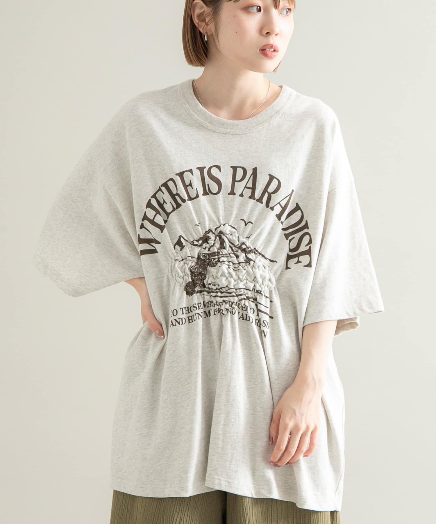 シャーリングプリントトップ シャーリングプリントTEE(one OATMEAL): トップス｜URBAN RESEARCH公式