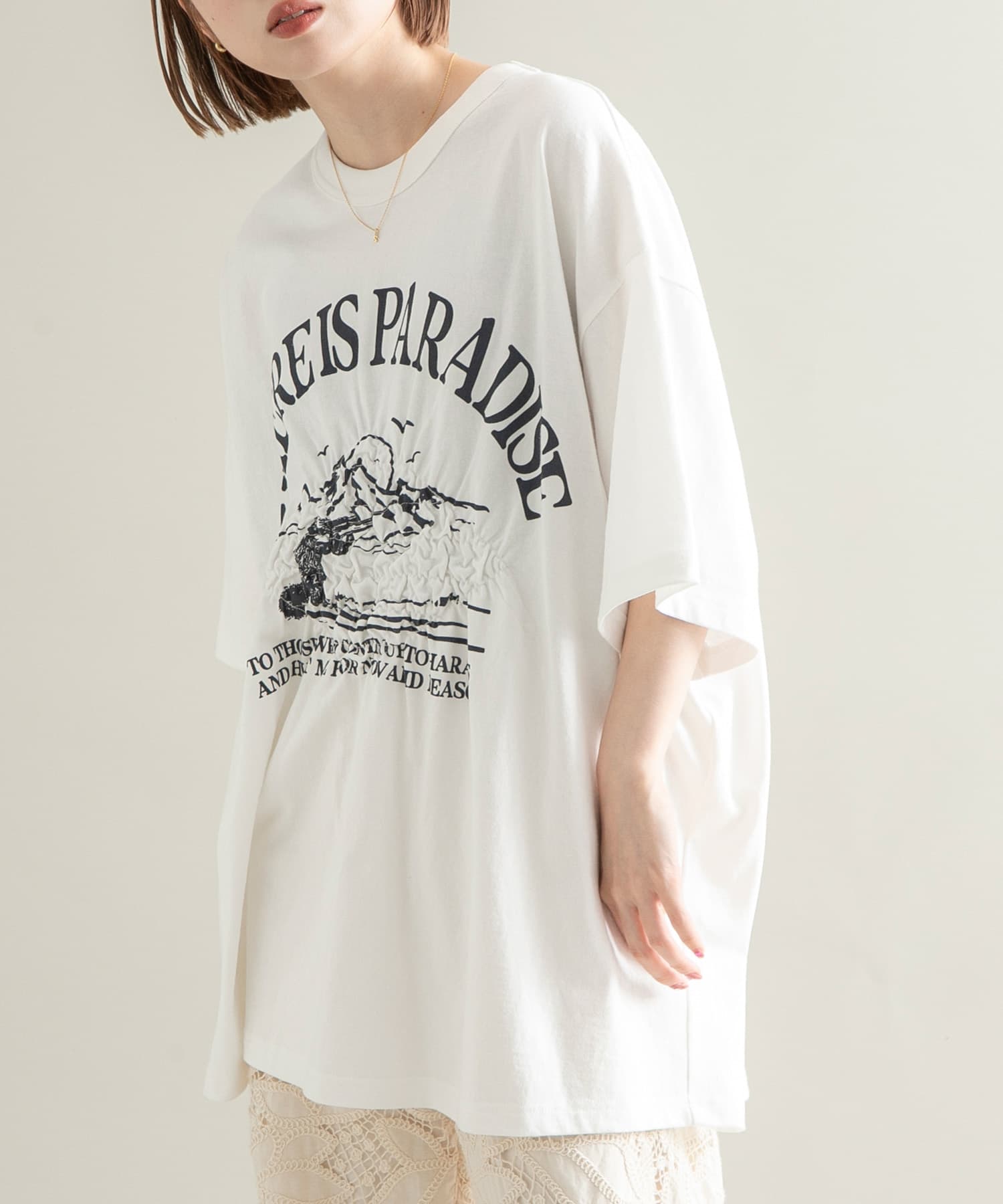 シャーリングプリントTEE