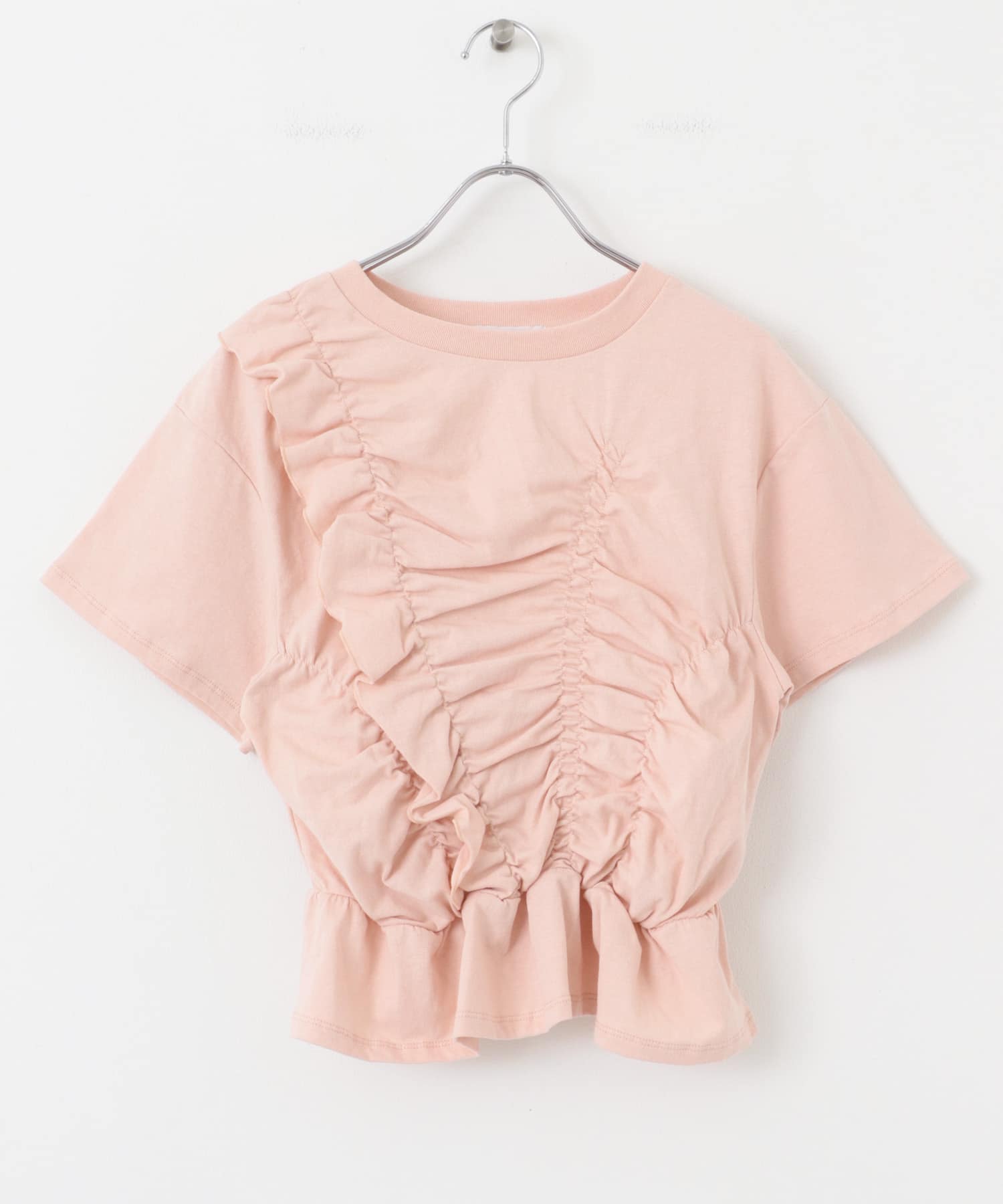 シャーリングデザインTEE PINK one