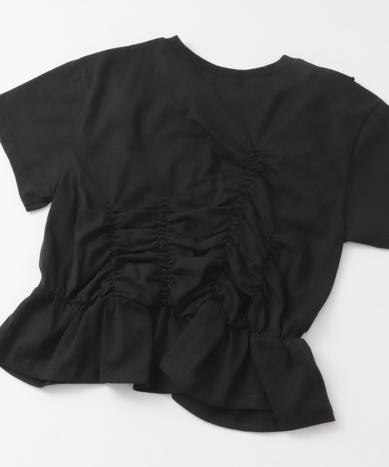 シャーリングデザインTEE BLACK one