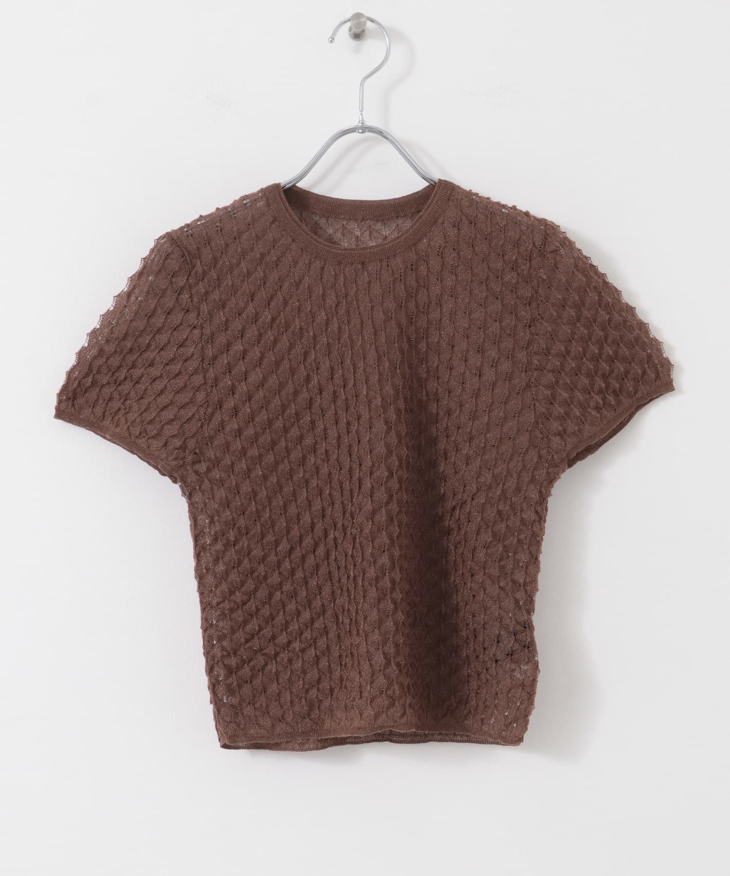 シアークロップドニット BROWN one