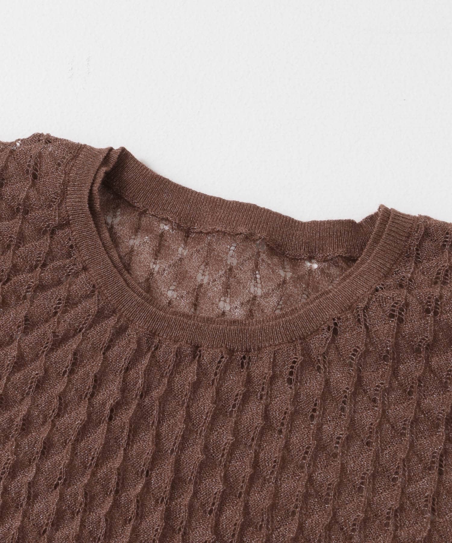 シアークロップドニット BROWN one