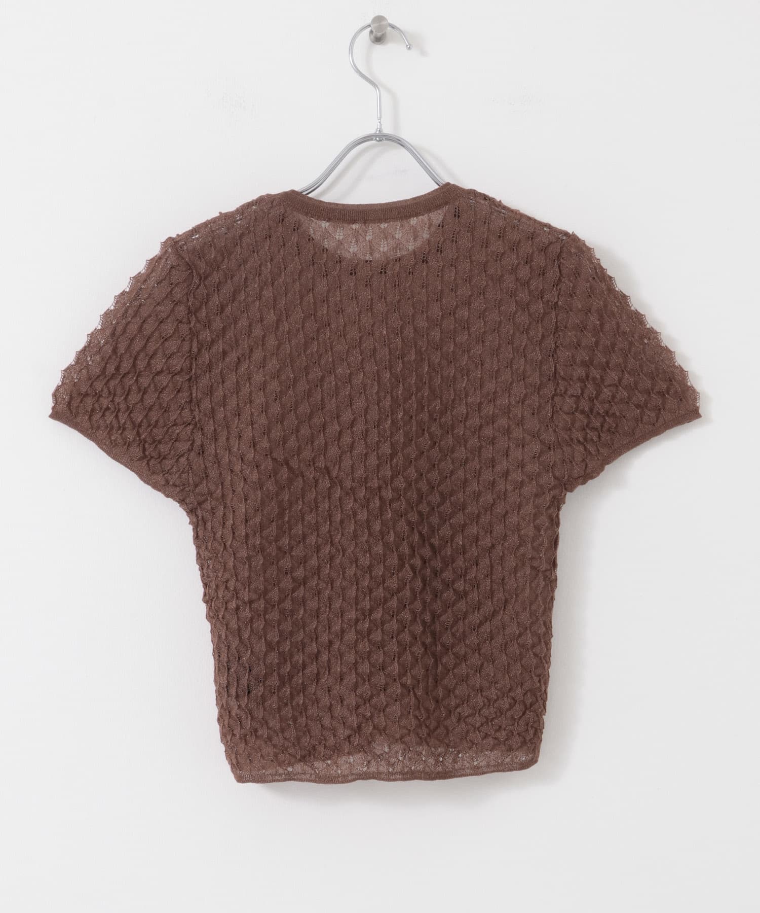 シアークロップドニット BROWN one