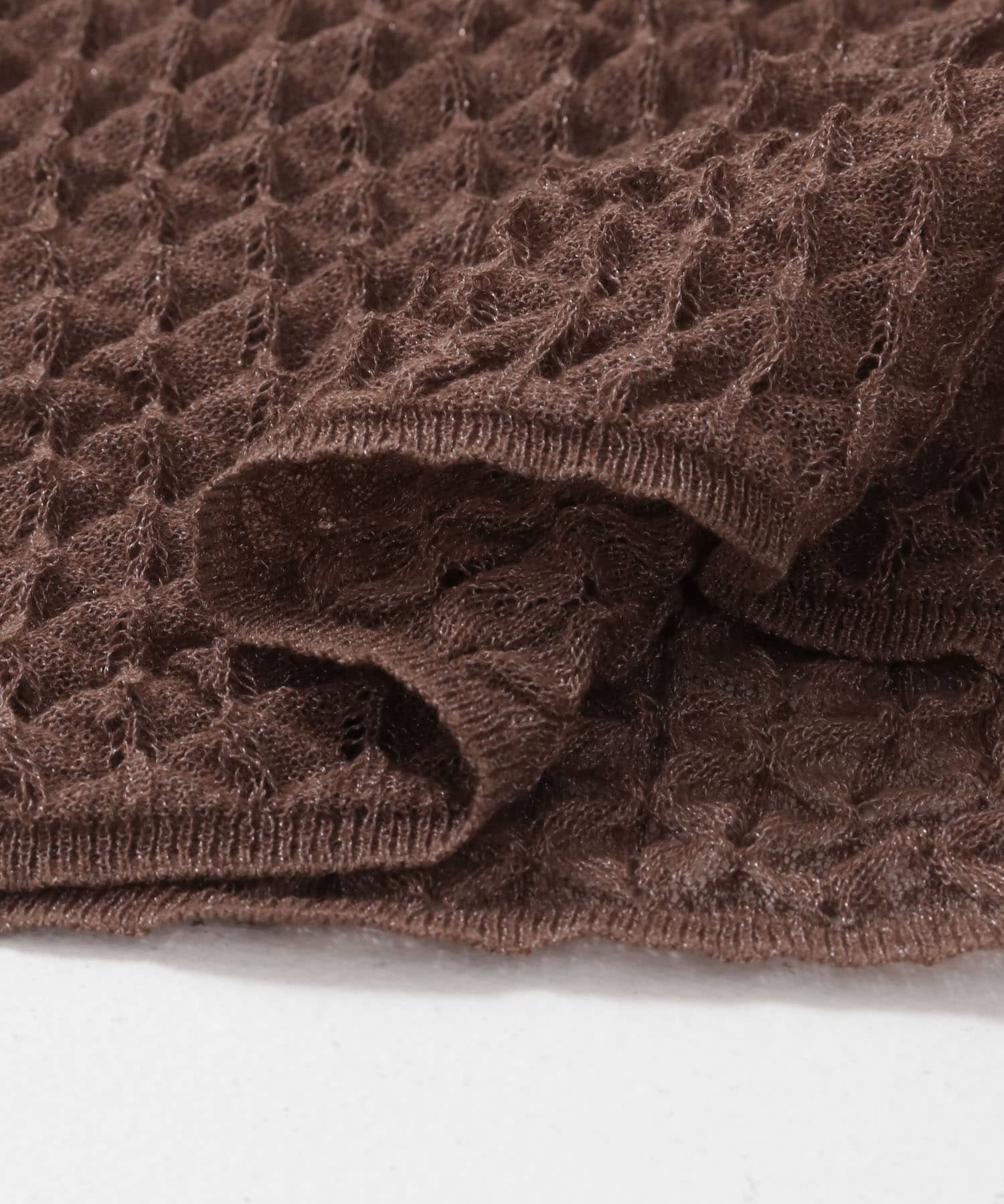 シアークロップドニット BROWN one