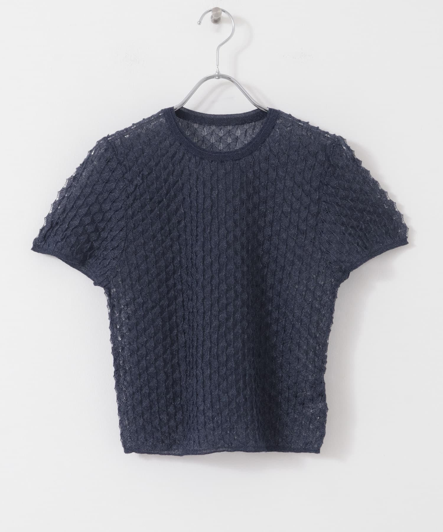 シアークロップドニット NAVY one