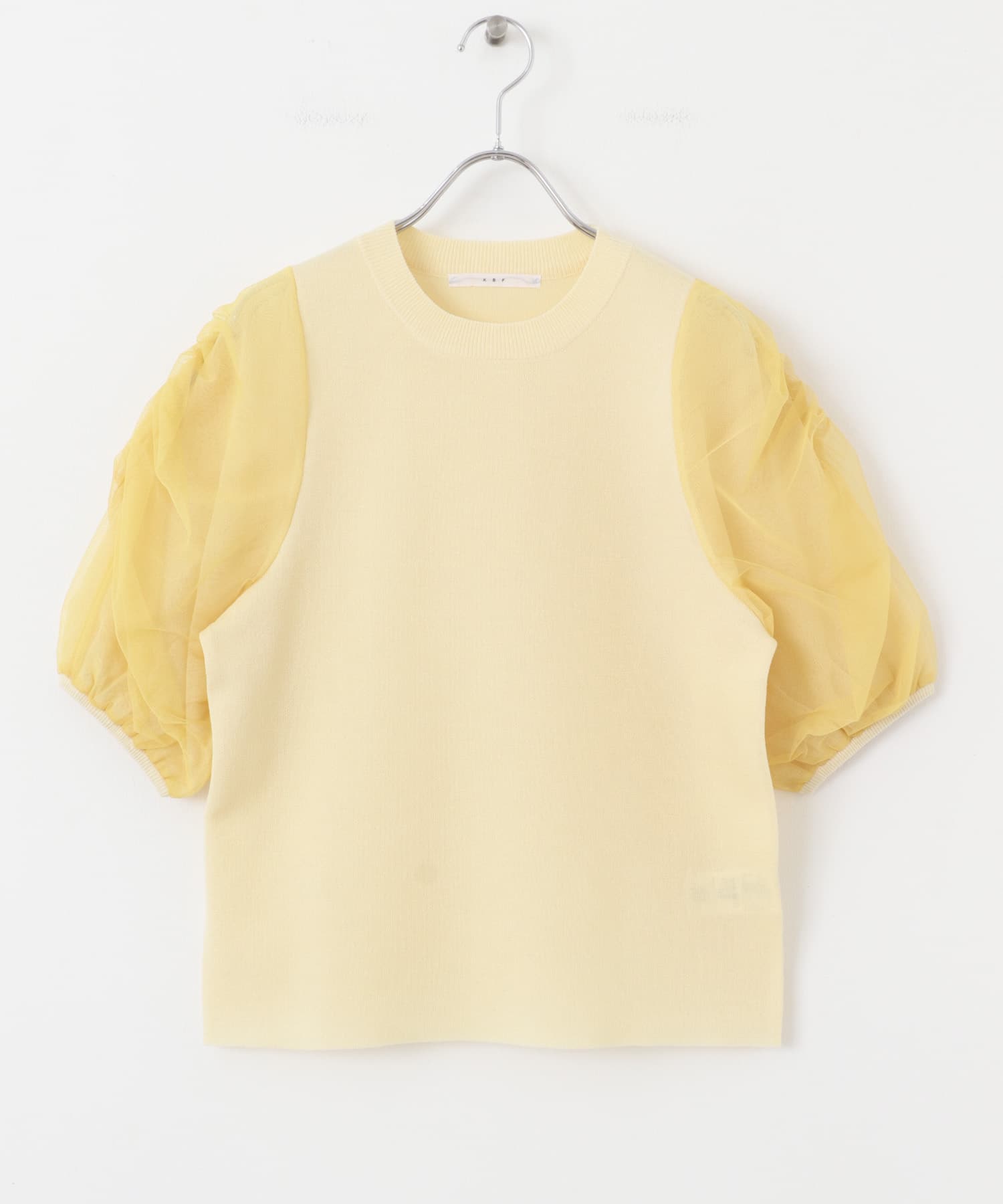 チュールスリーブニット L.BEIGE one