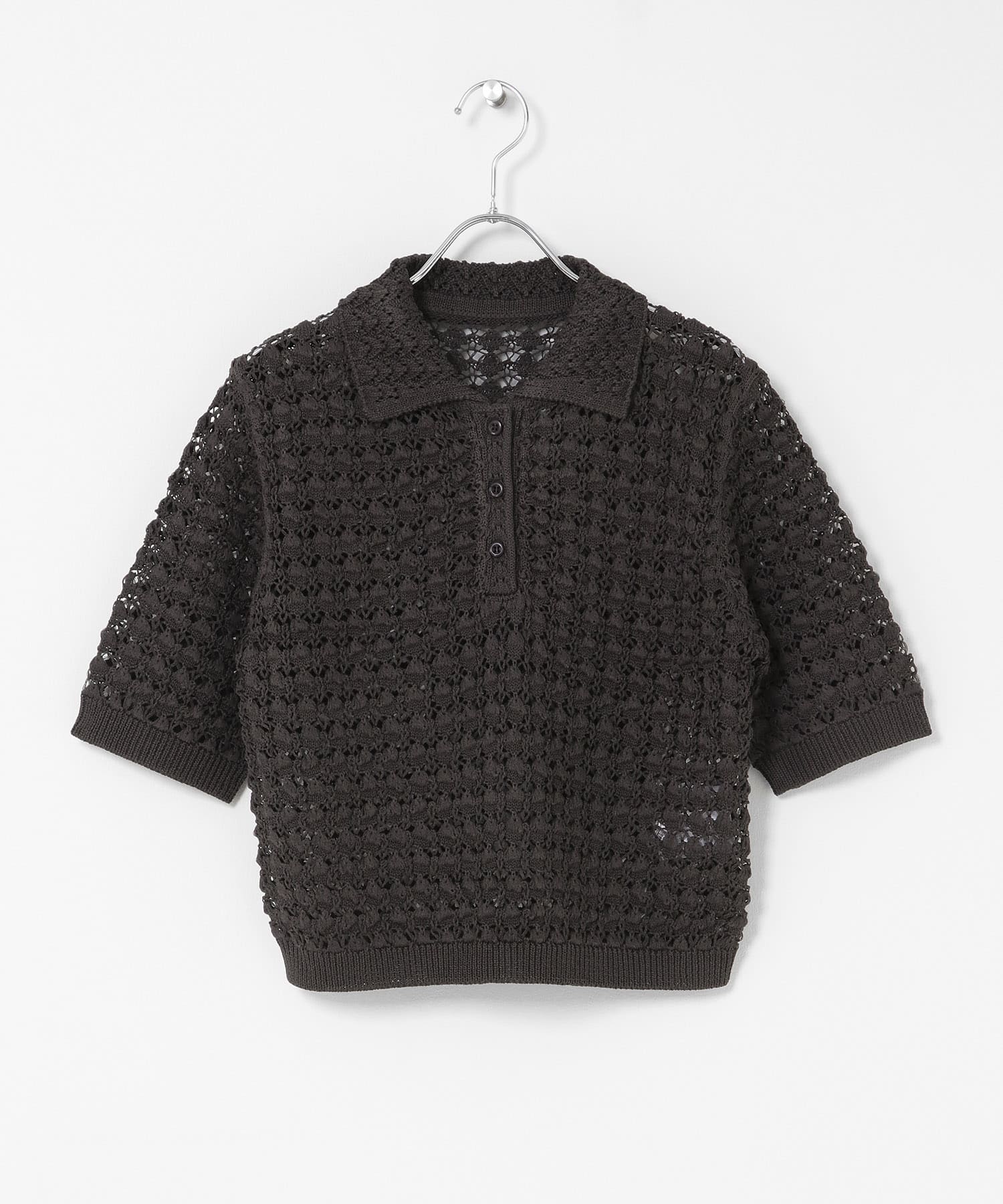ラッセルカラードニット CHARCOAL one