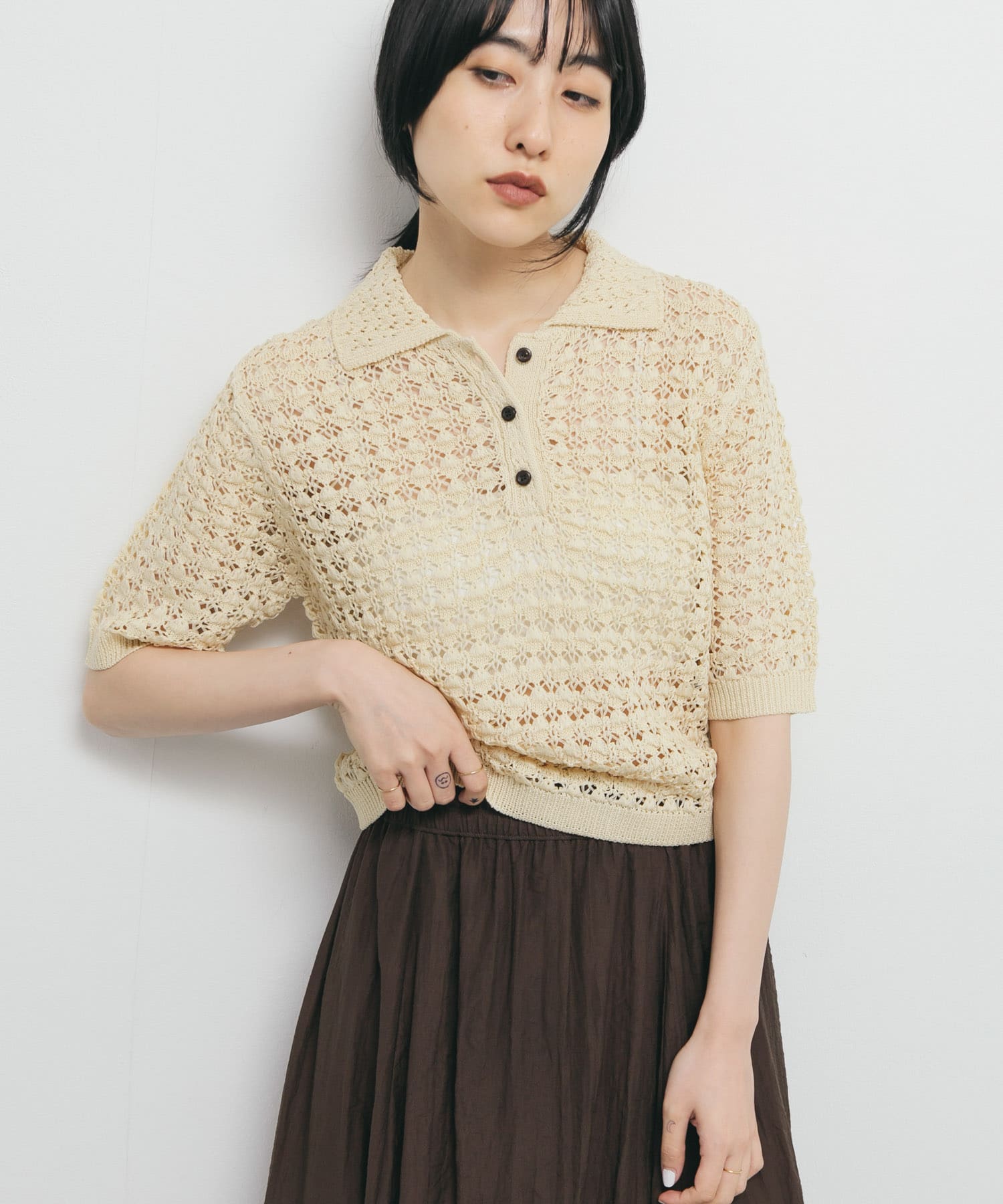 ラッセルカラードニット