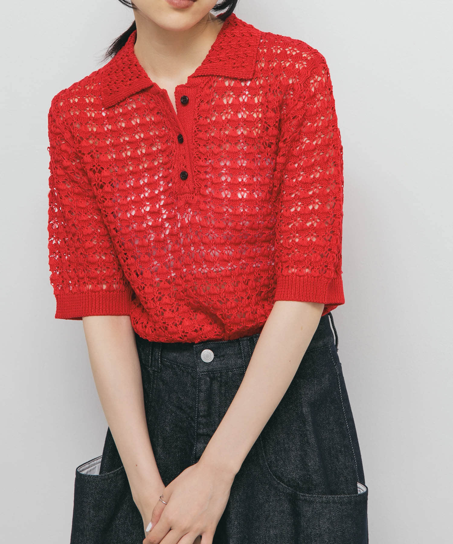 ラッセルカラードニット