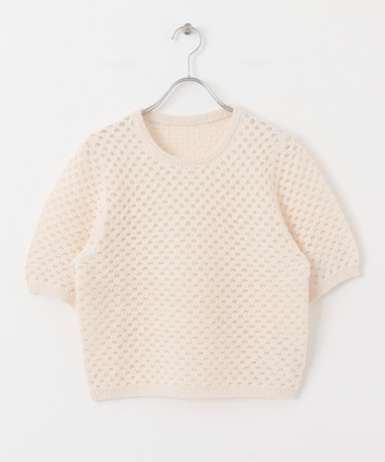 ループヤーンメッシュプルオーバー IVORY one