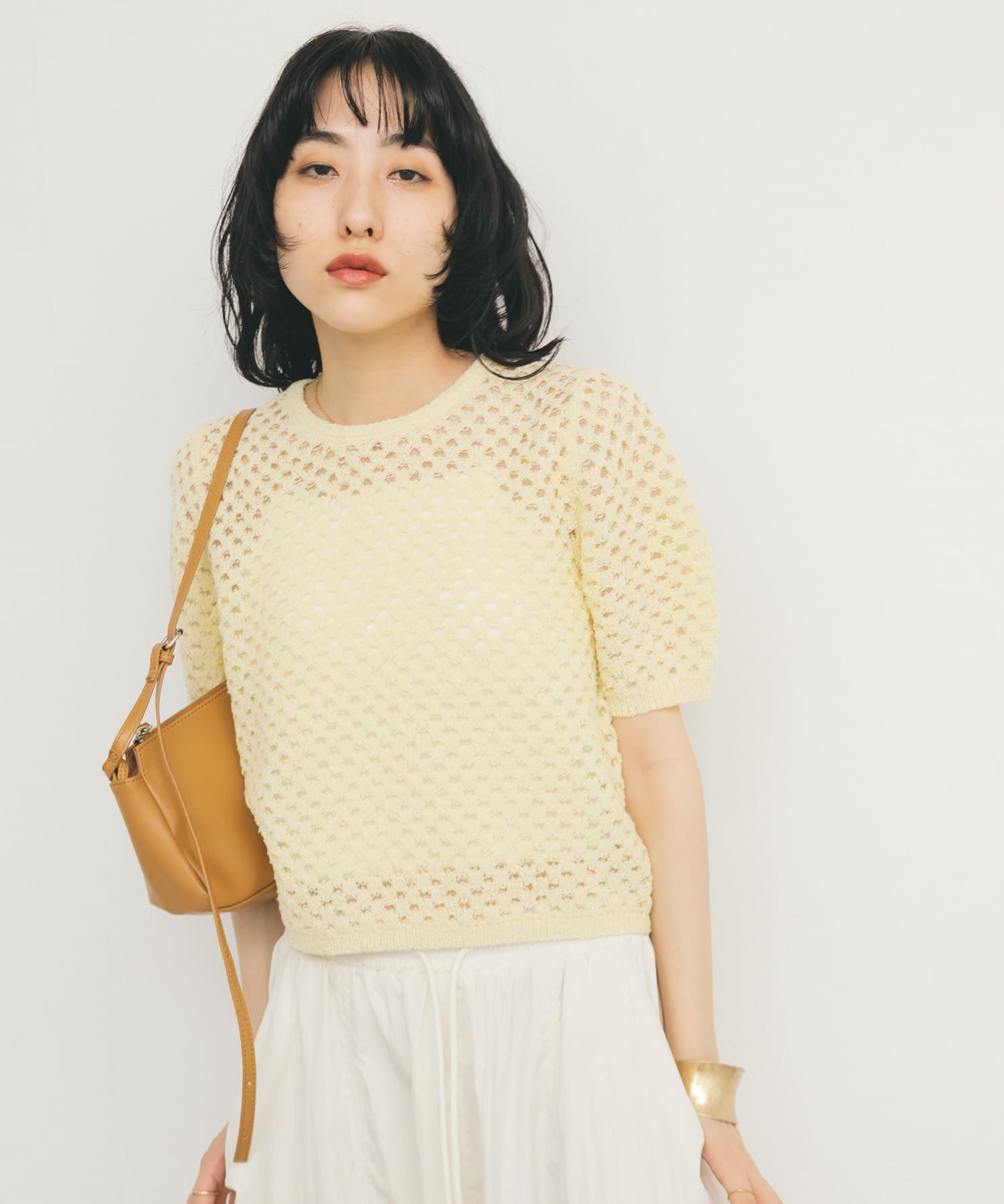 ループヤーンメッシュプルオーバー