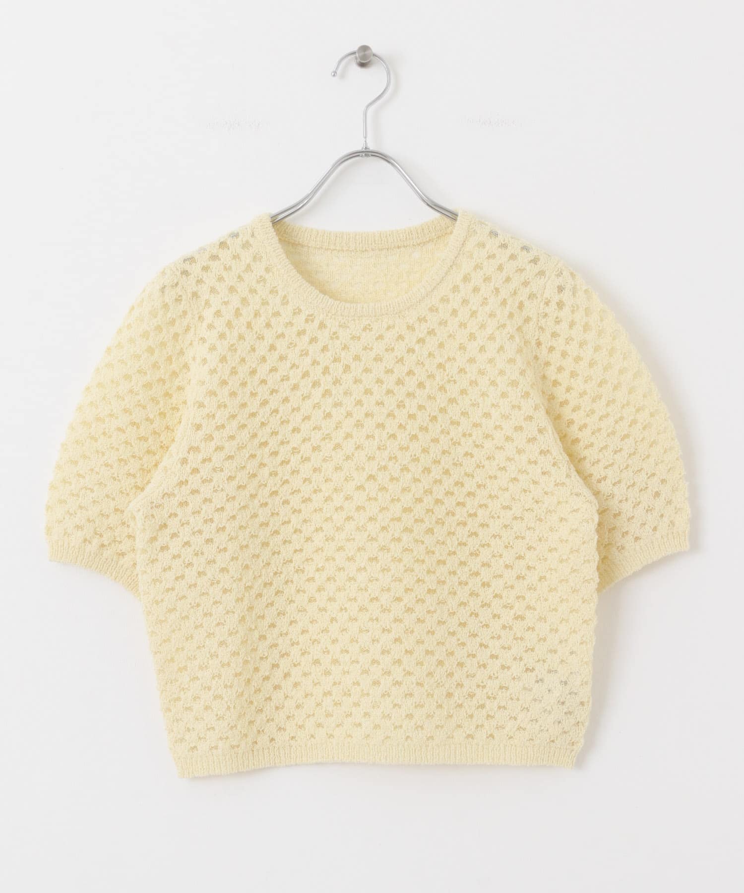 ループヤーンメッシュプルオーバー YELLOW one