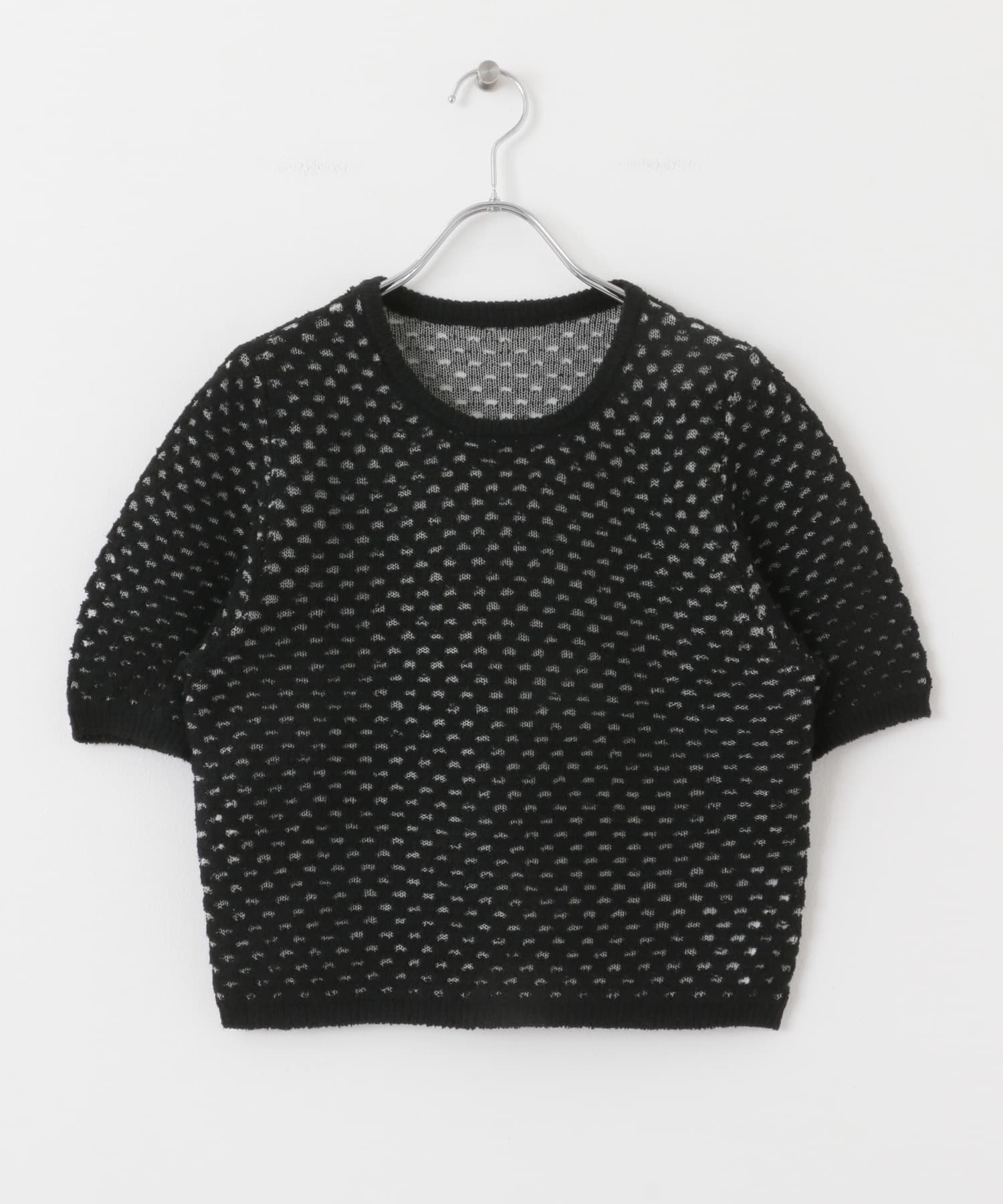 ループヤーンメッシュプルオーバー BLACK one
