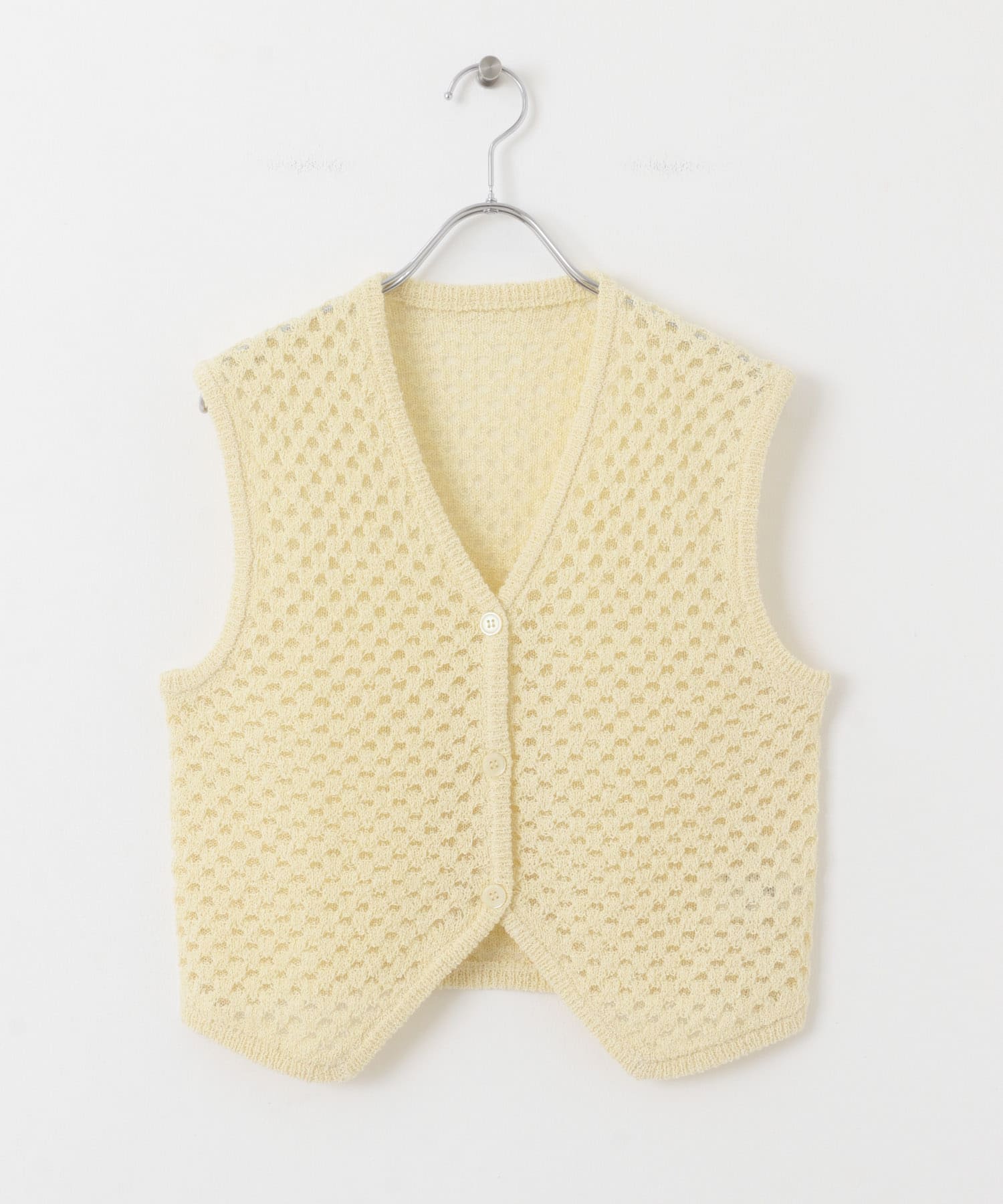ループヤーンメッシュベスト YELLOW one