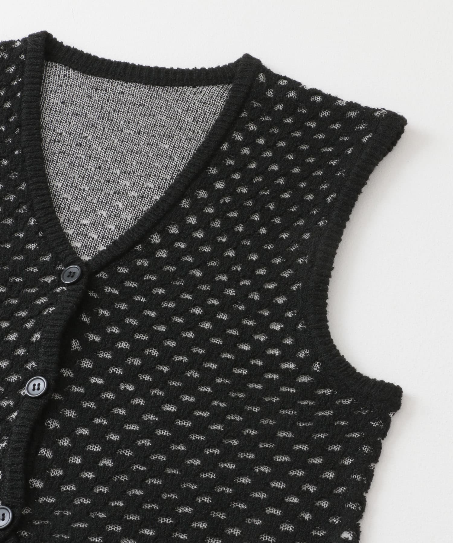ループヤーンメッシュベスト BLACK one