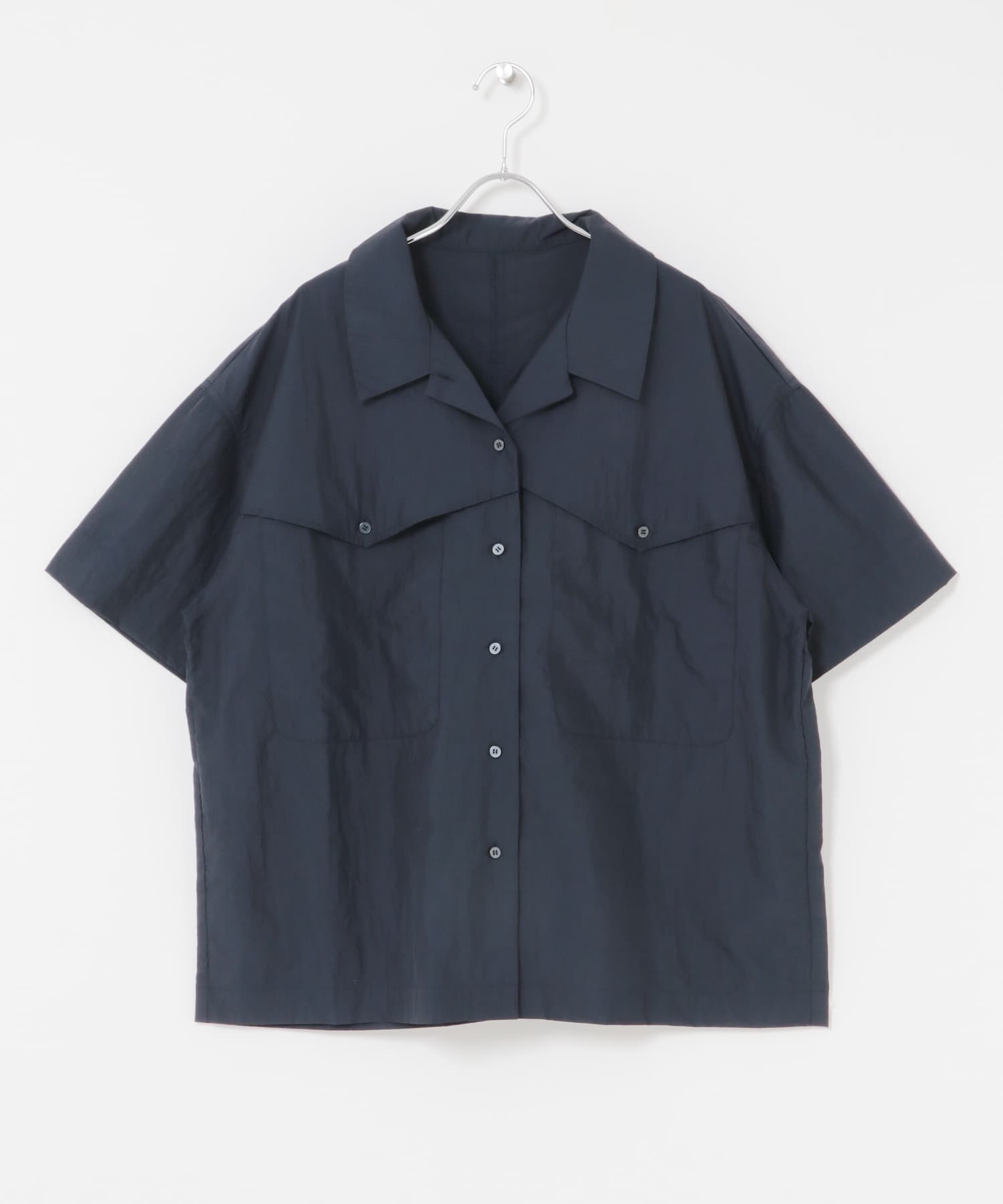 ポケットデザインルーズシャツ NAVY one