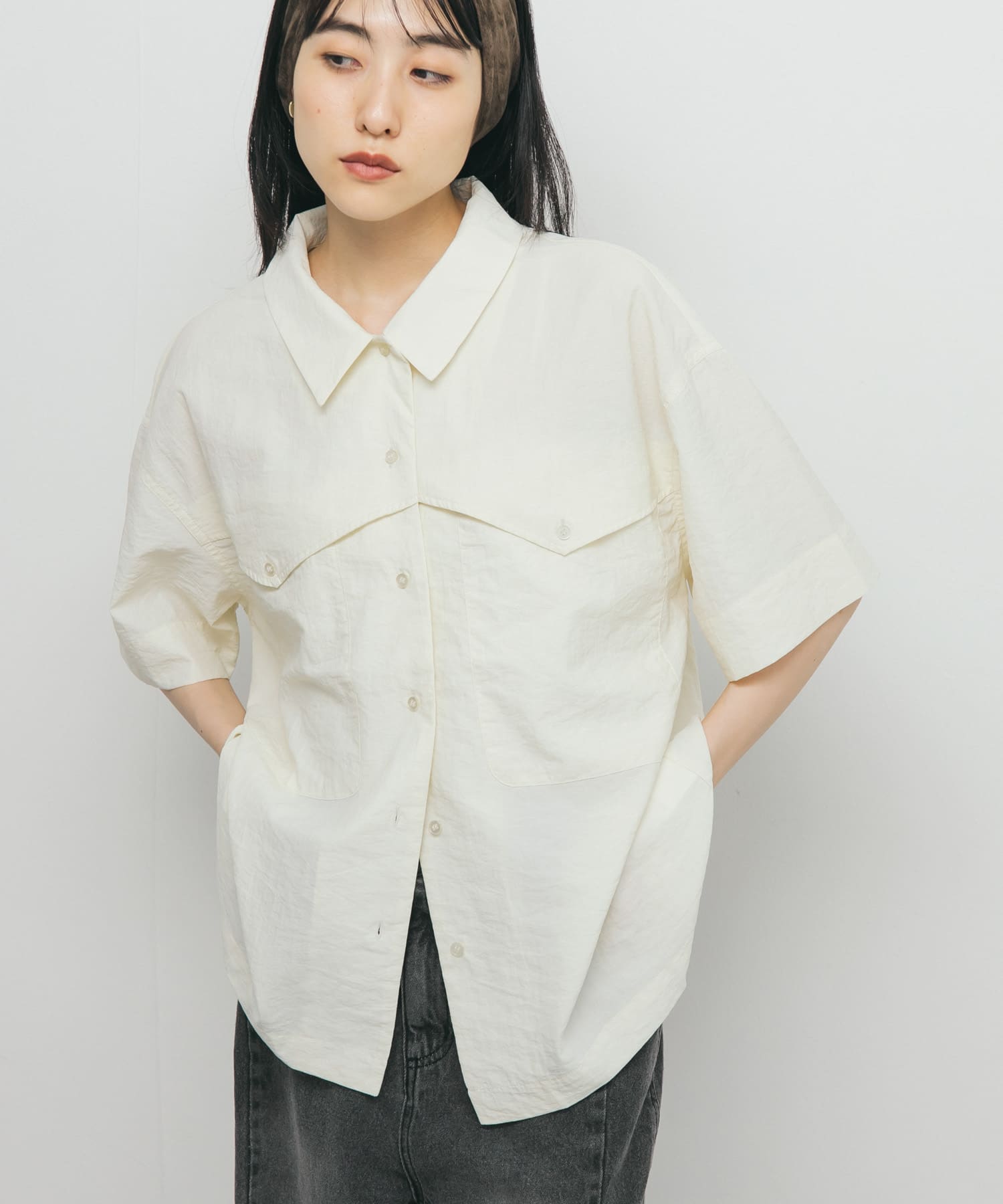 ポケットデザインルーズシャツ