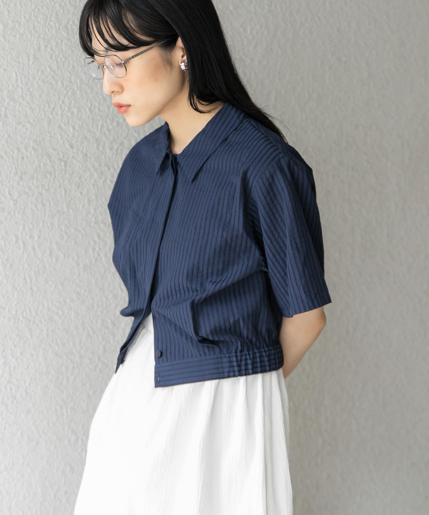 コンパクトストライプシャツ