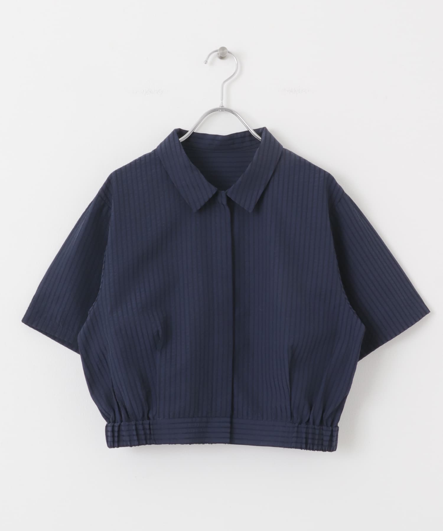 コンパクトストライプシャツ NAVY one