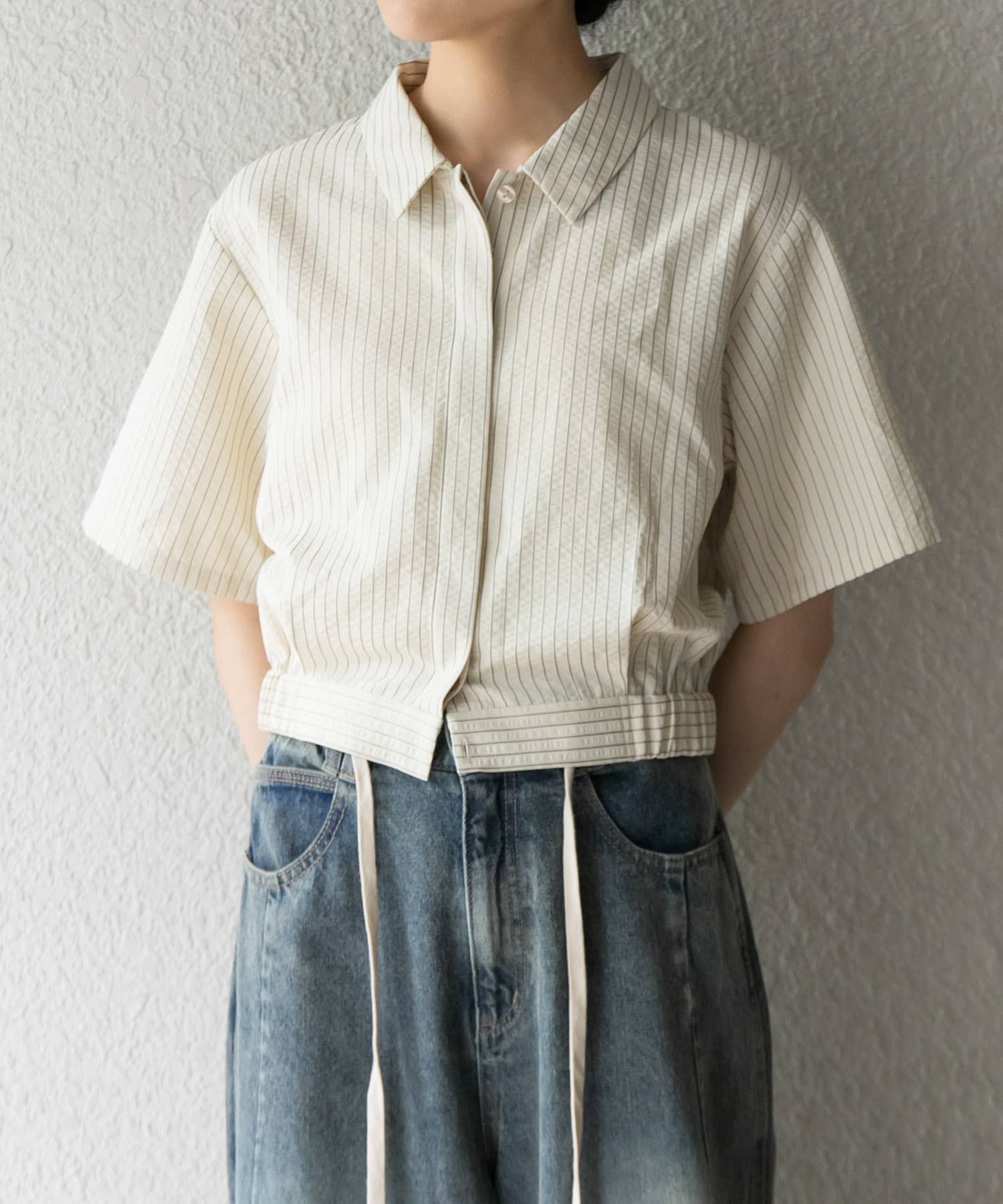 コンパクトストライプシャツ