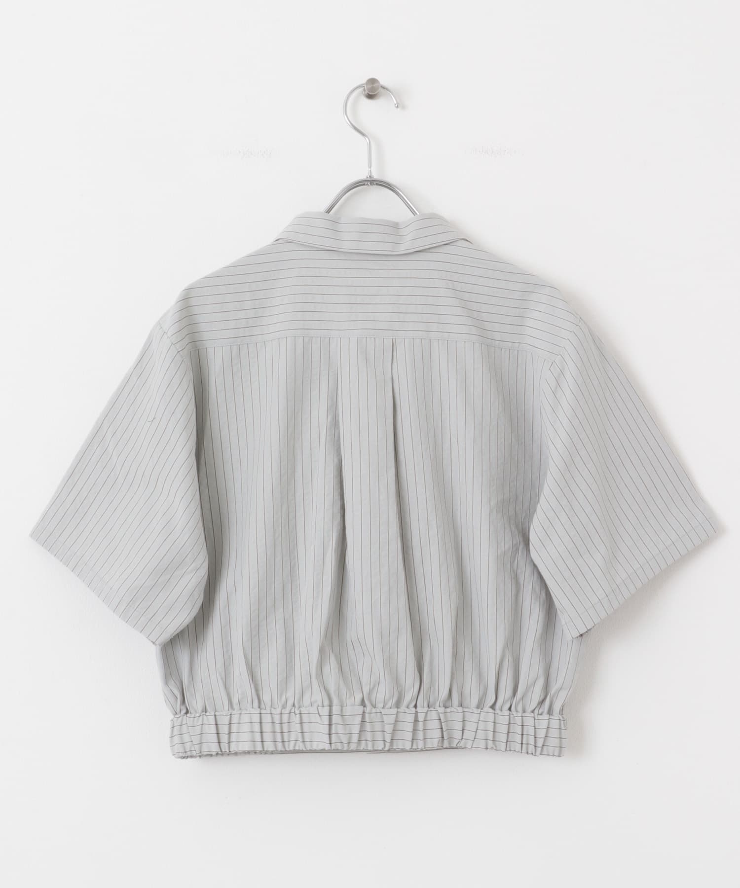 コンパクトストライプシャツ L.GRAY one