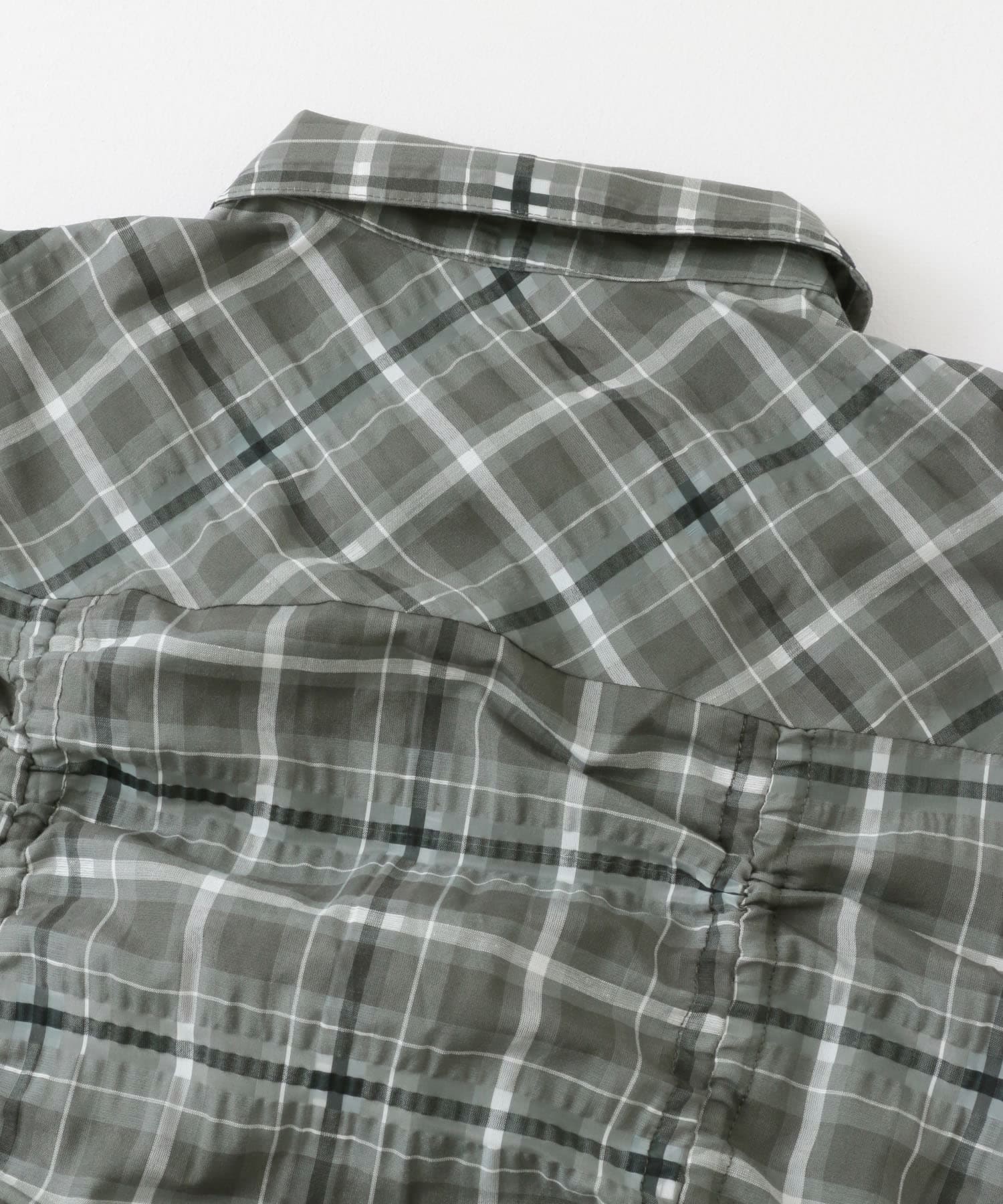 ドロストシアーチェックブラウス MOSS GRAY one