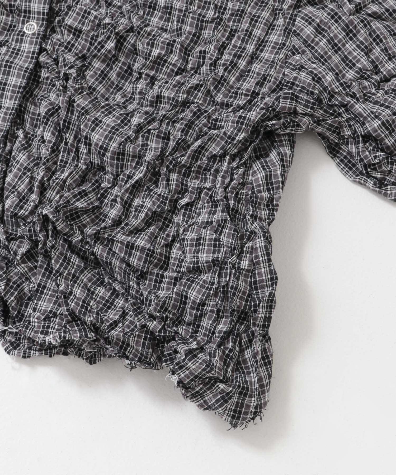 ワッシャーチェックシャツ CHARCOAL one