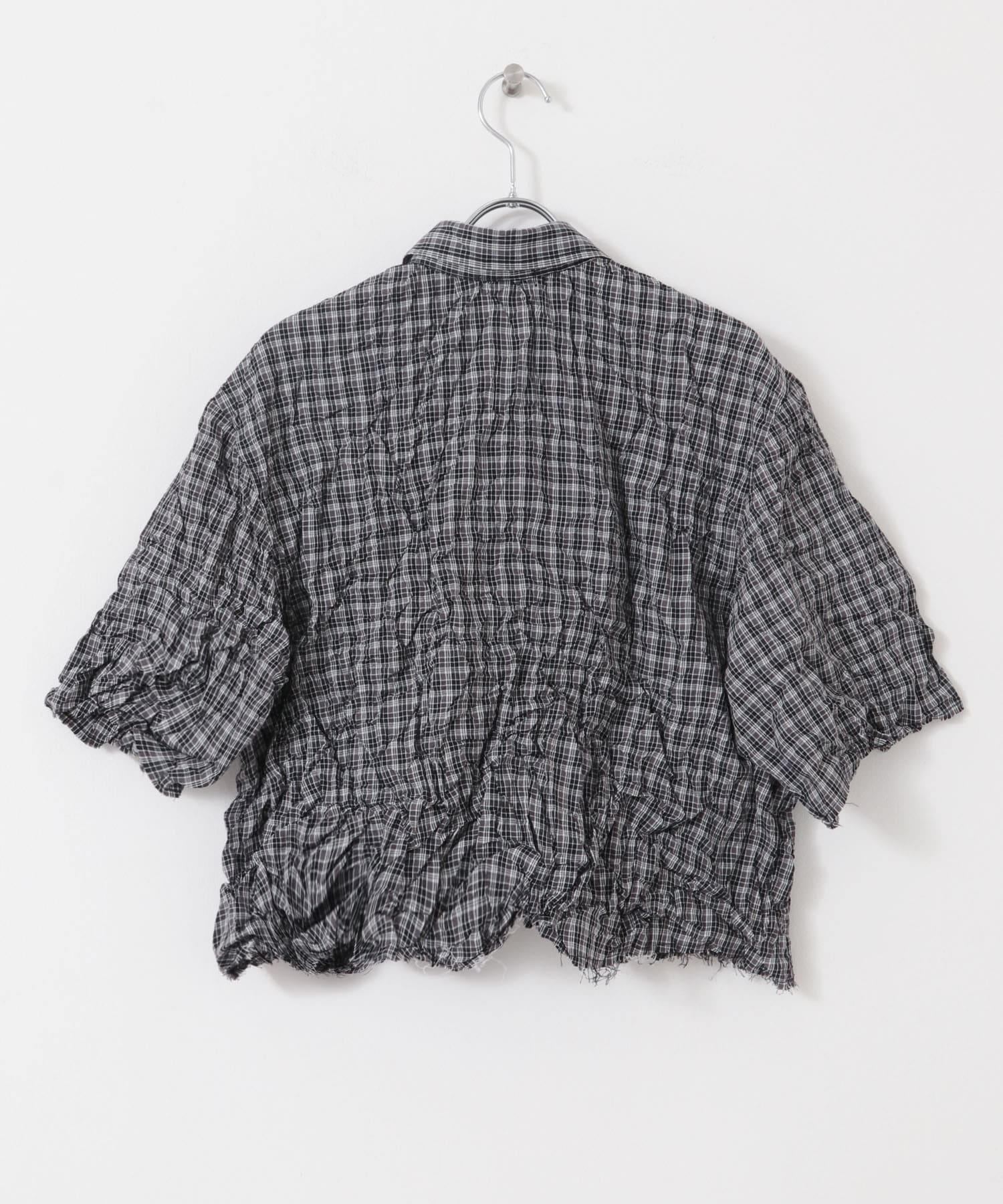 ワッシャーチェックシャツ CHARCOAL one