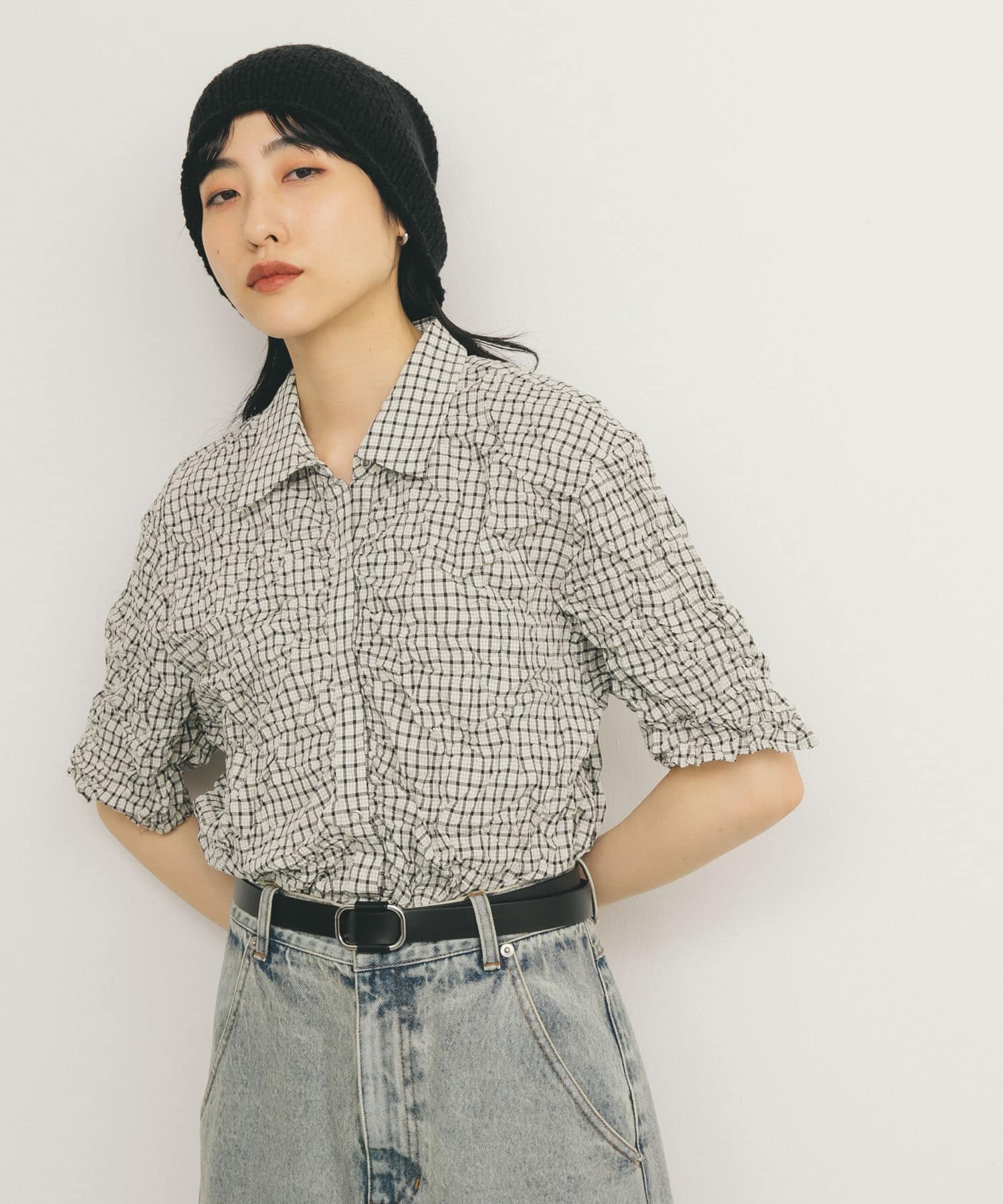 ワッシャーチェックシャツ