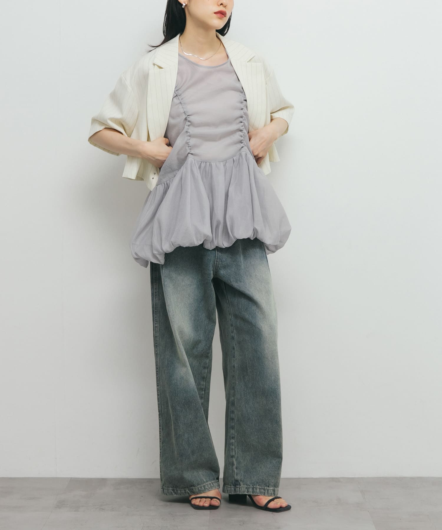 身長：160cm サイズ：one