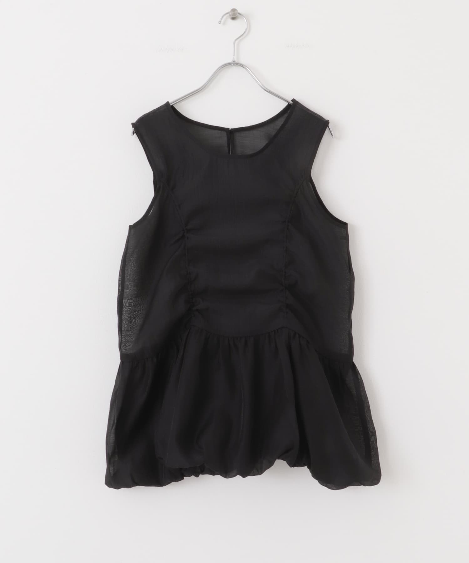 ドロストバルーンスリーブレストップス BLACK one