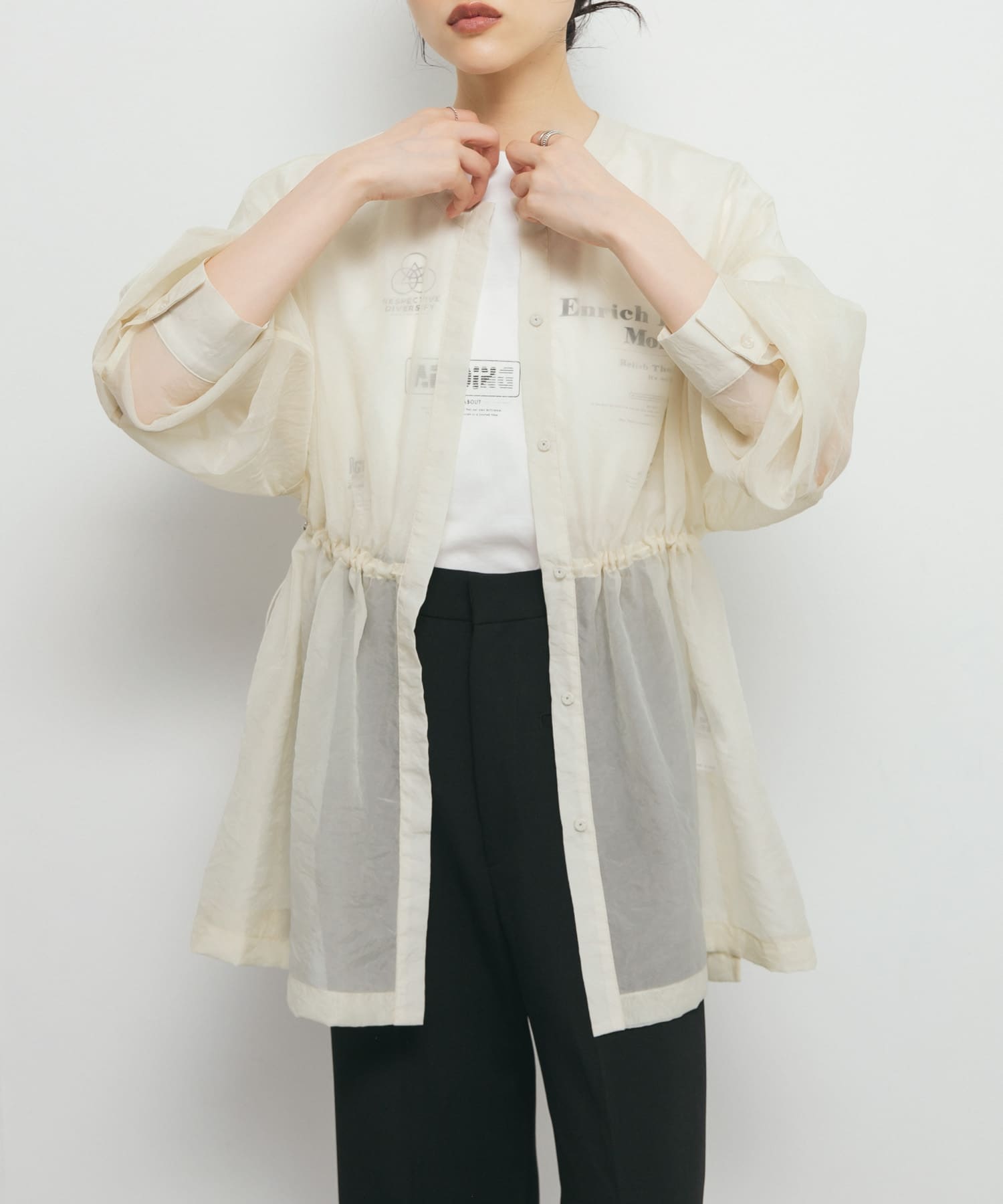 シアードロストカラーレスシャツ