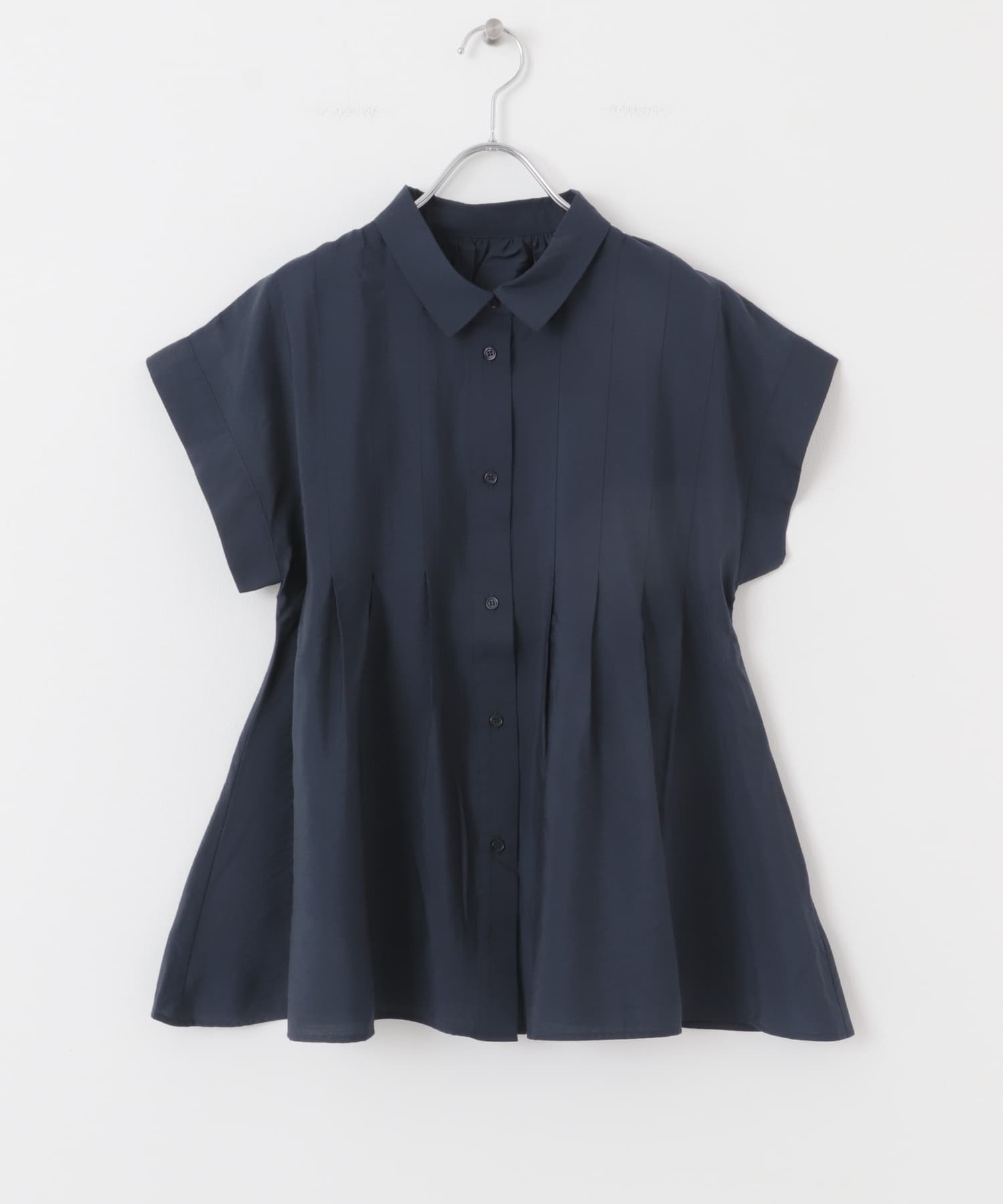 スリーブレスタックフレアブラウス NAVY one