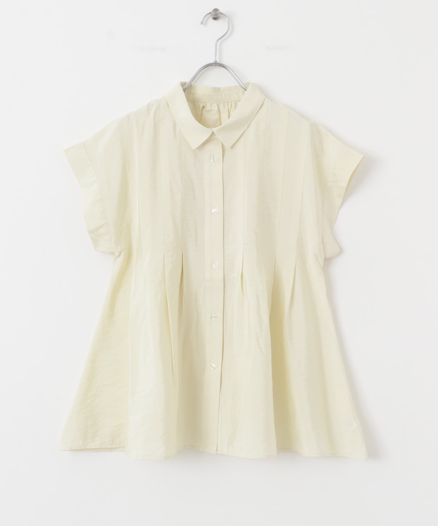 スリーブレスタックフレアブラウス CREAM one