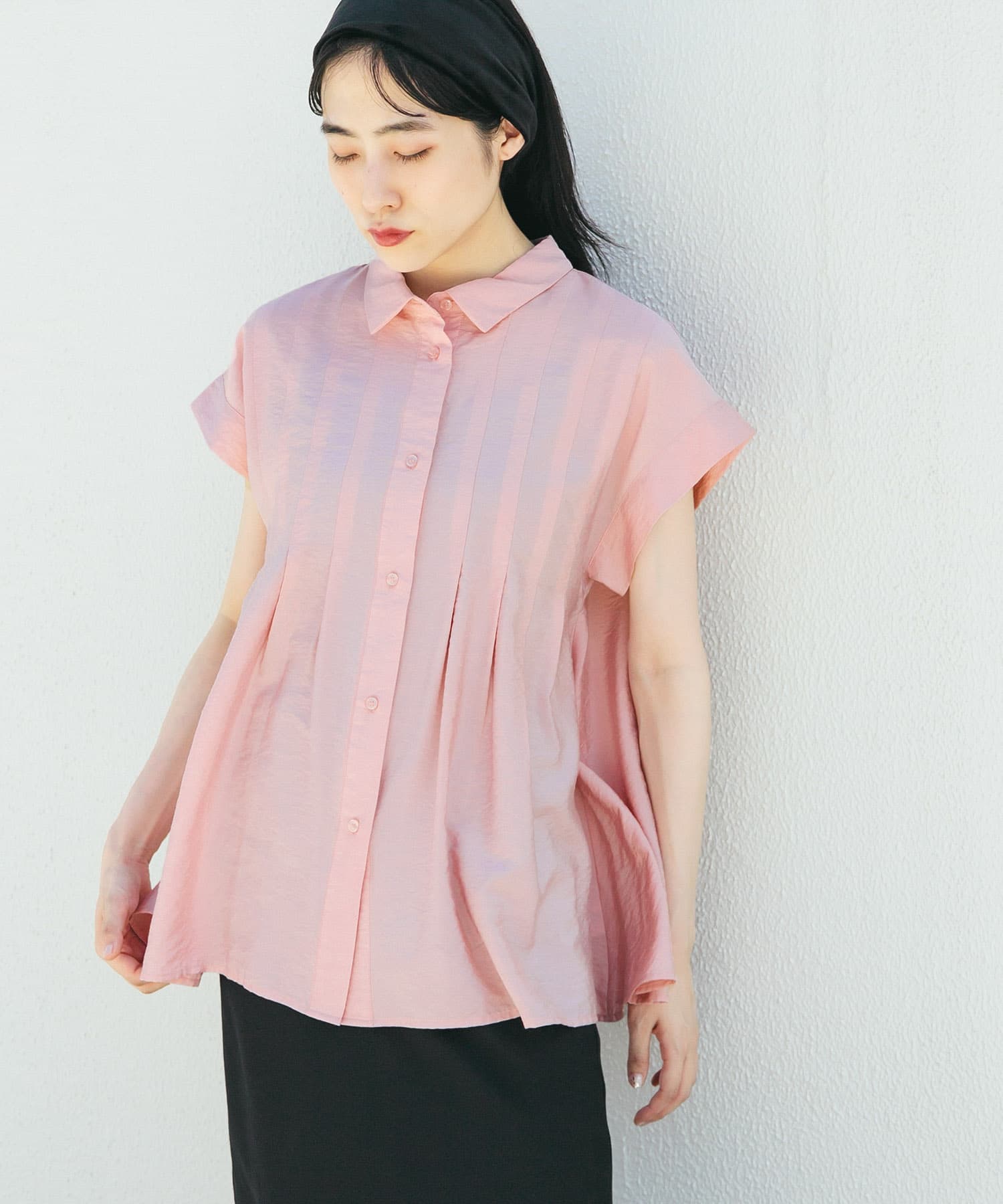 スリーブレスタックフレアブラウス