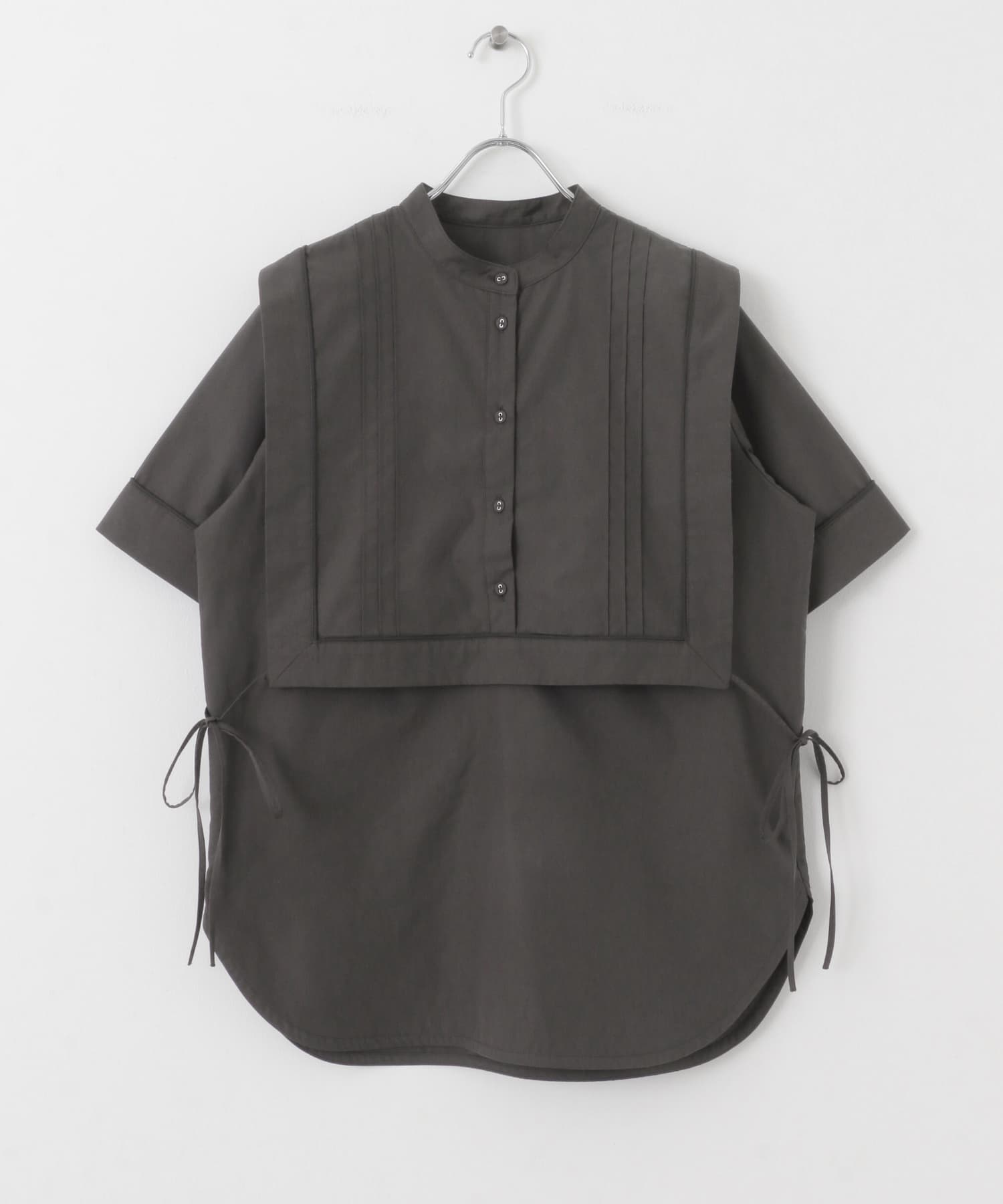 パイピングレイヤードシャツ CHARCOAL one