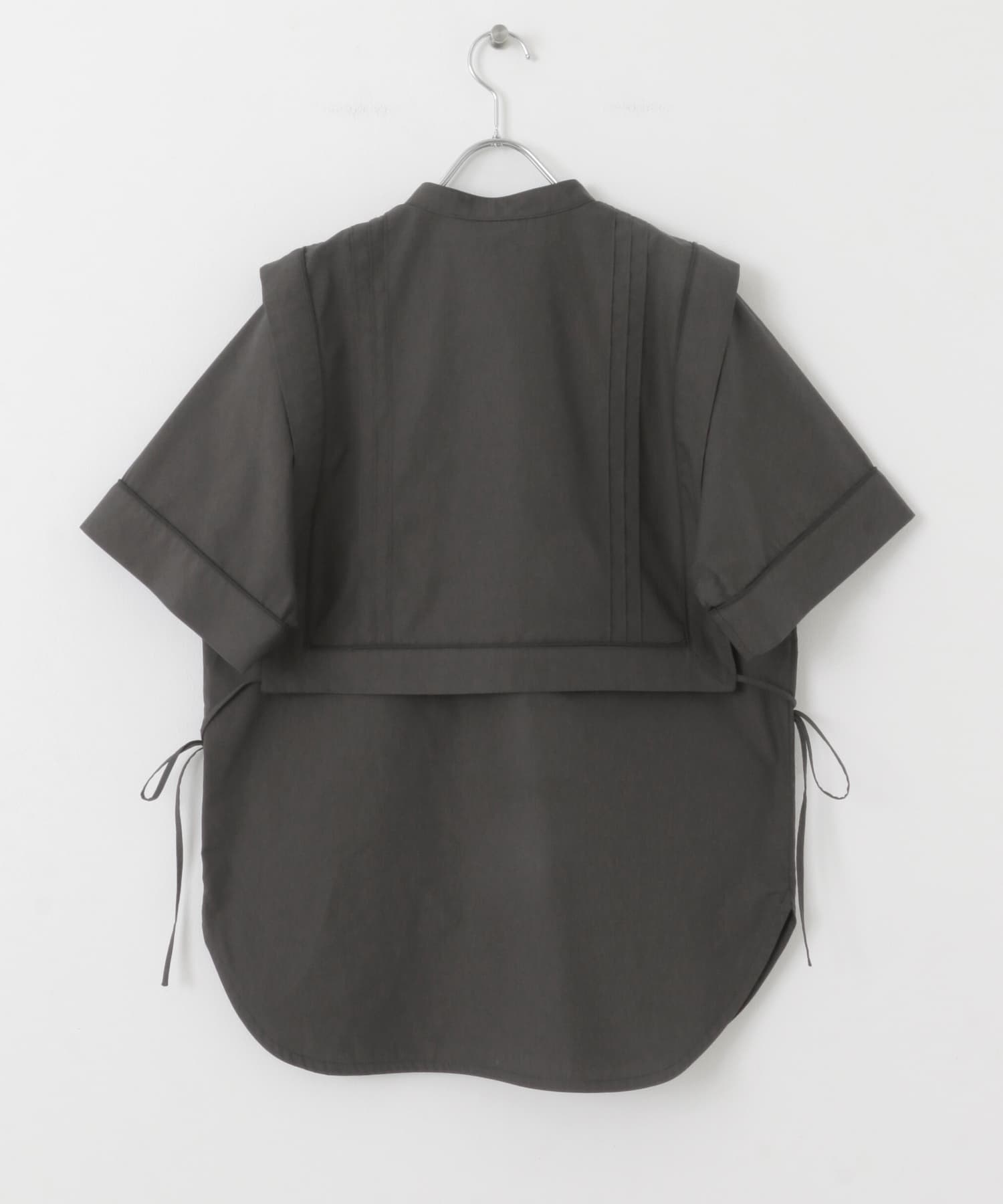パイピングレイヤードシャツ CHARCOAL one