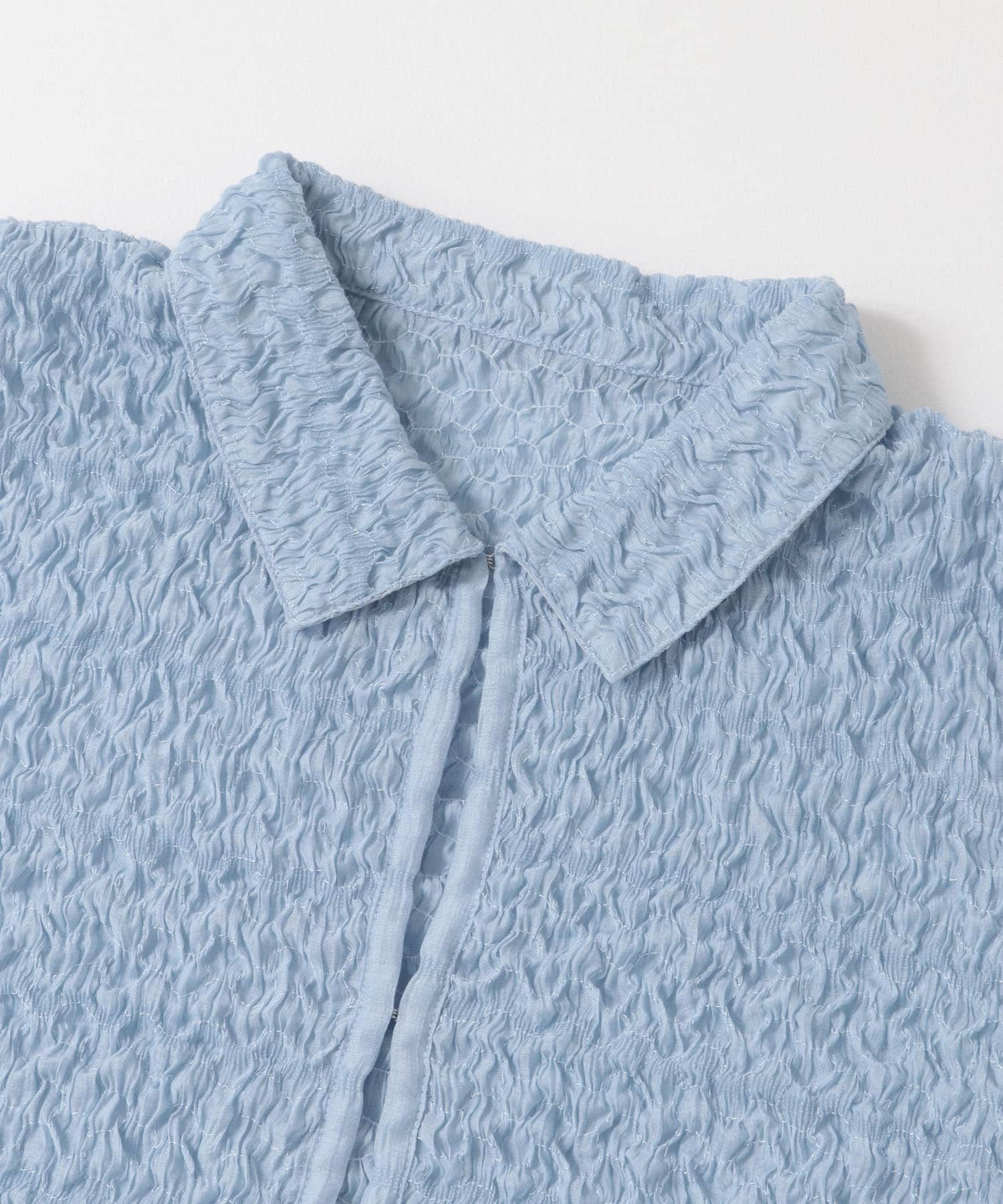 ポップコーンクロップドシャツ BLUE one