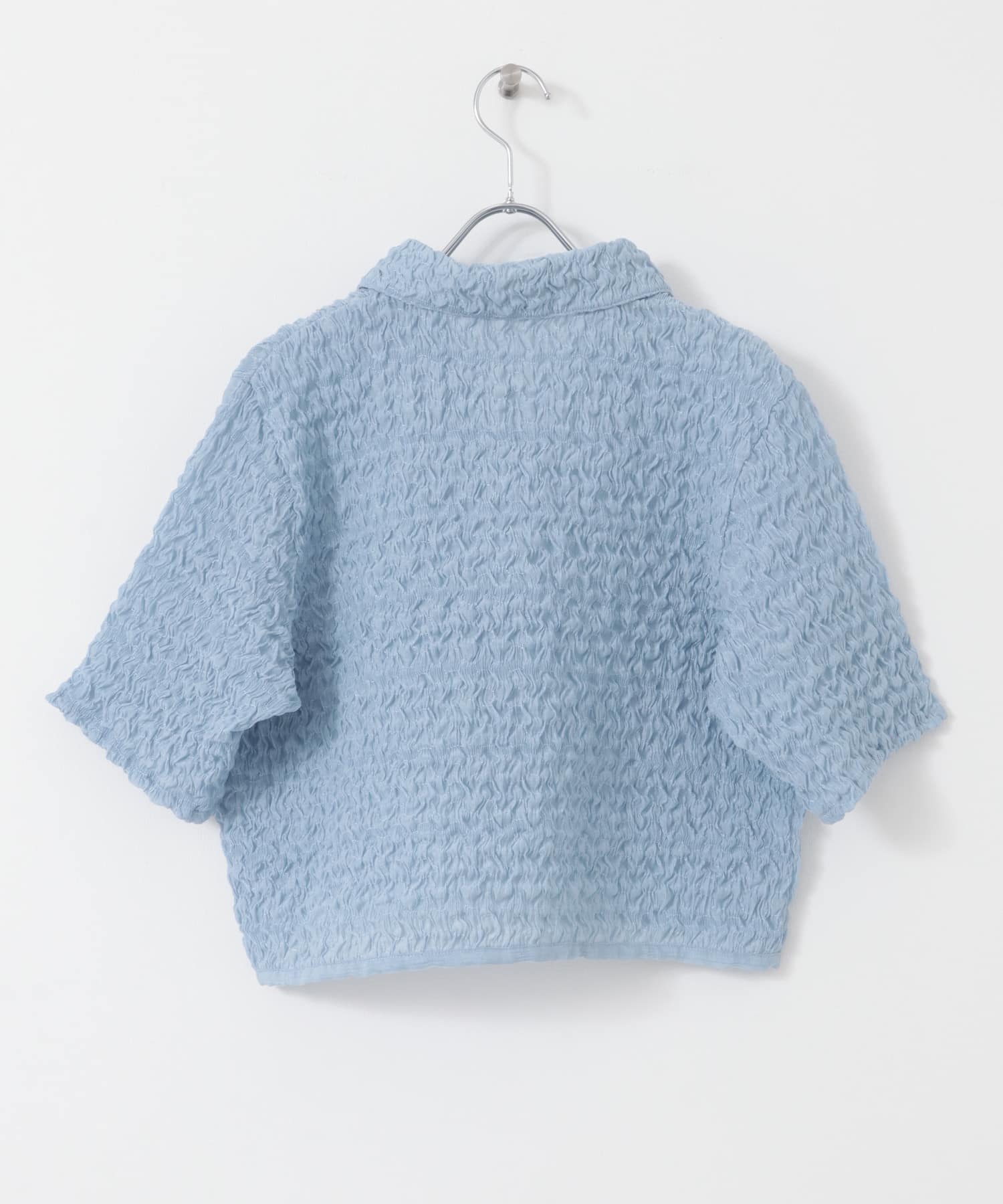 ポップコーンクロップドシャツ BLUE one