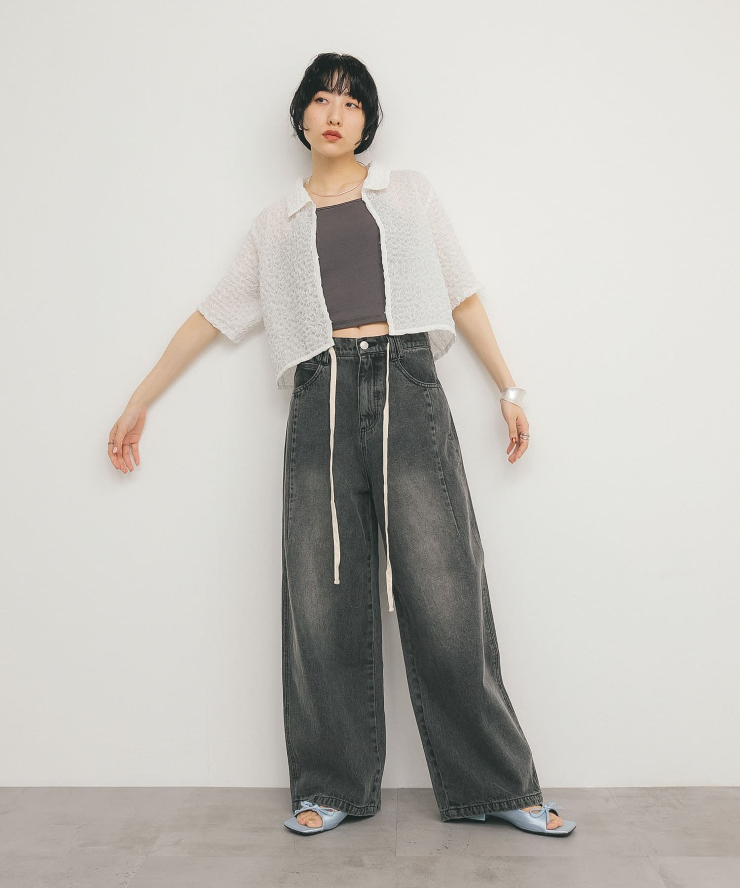 ポップコーンクロップドシャツ(one BLUE): トップス｜URBAN RESEARCH