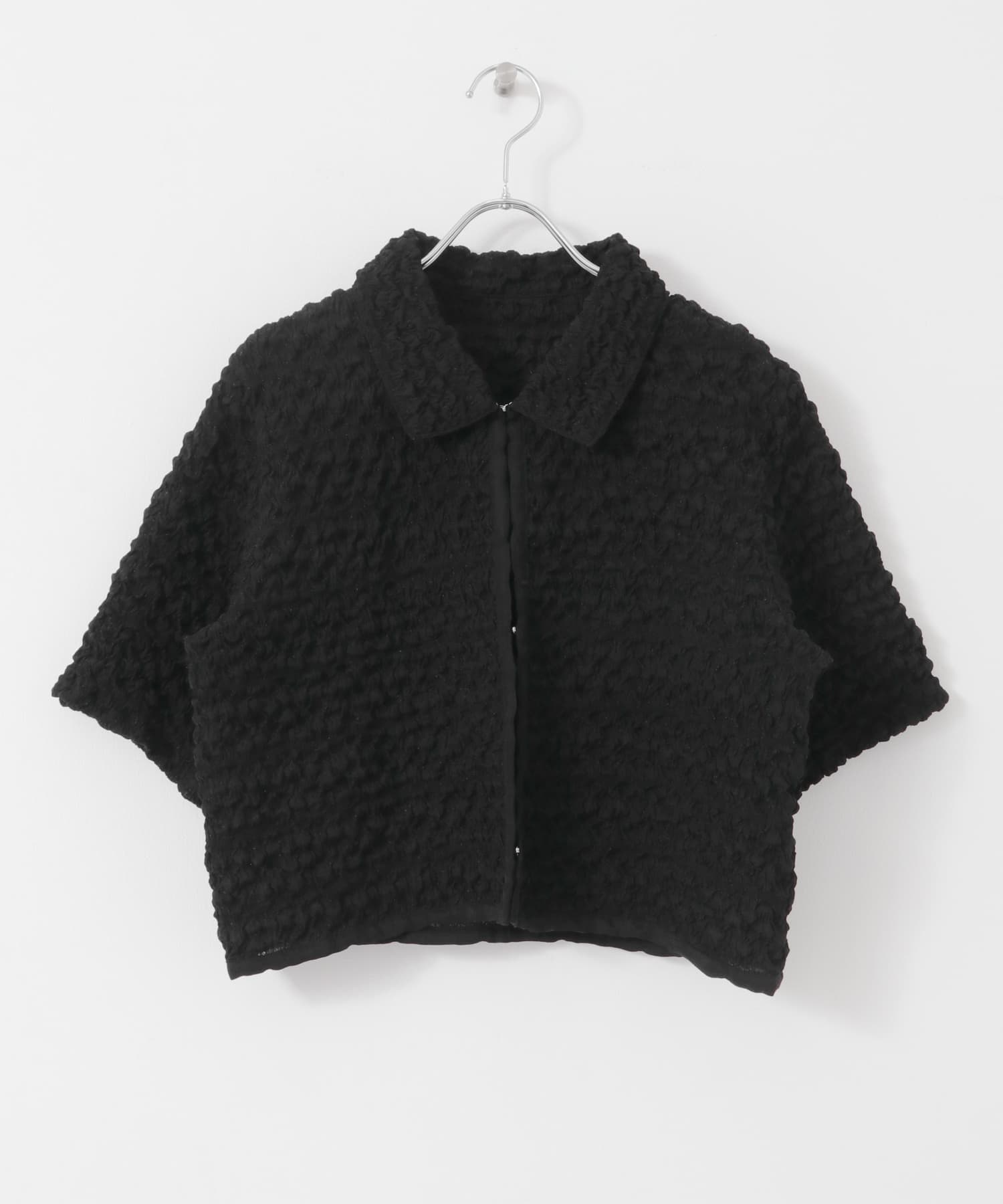 ポップコーンクロップドシャツ BLACK one