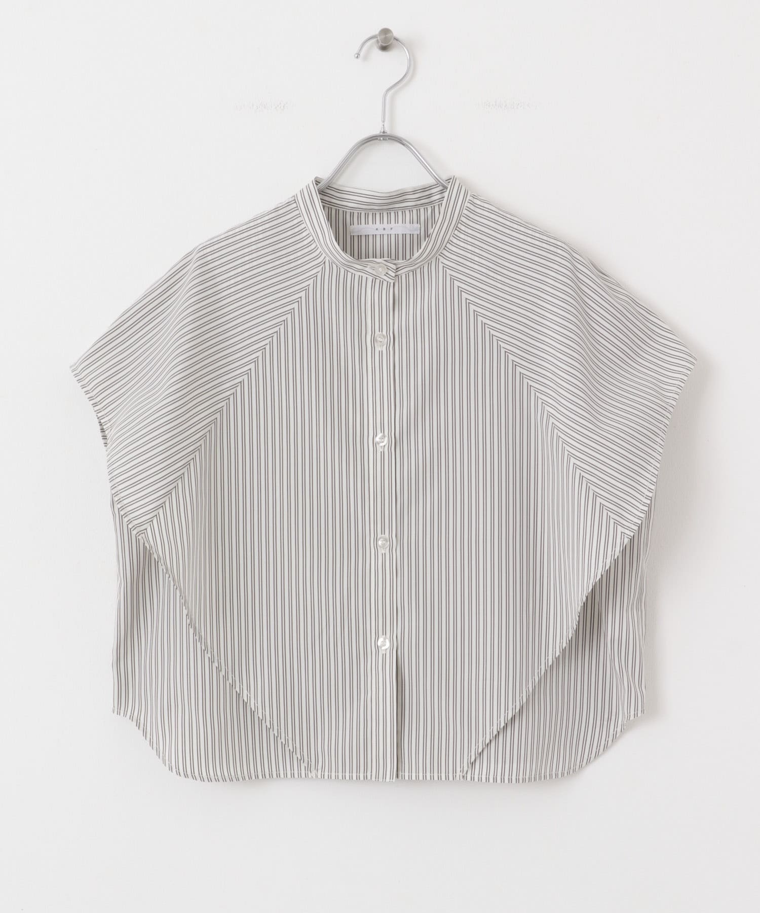 BOXストライプシャツ IVORY×BRN one