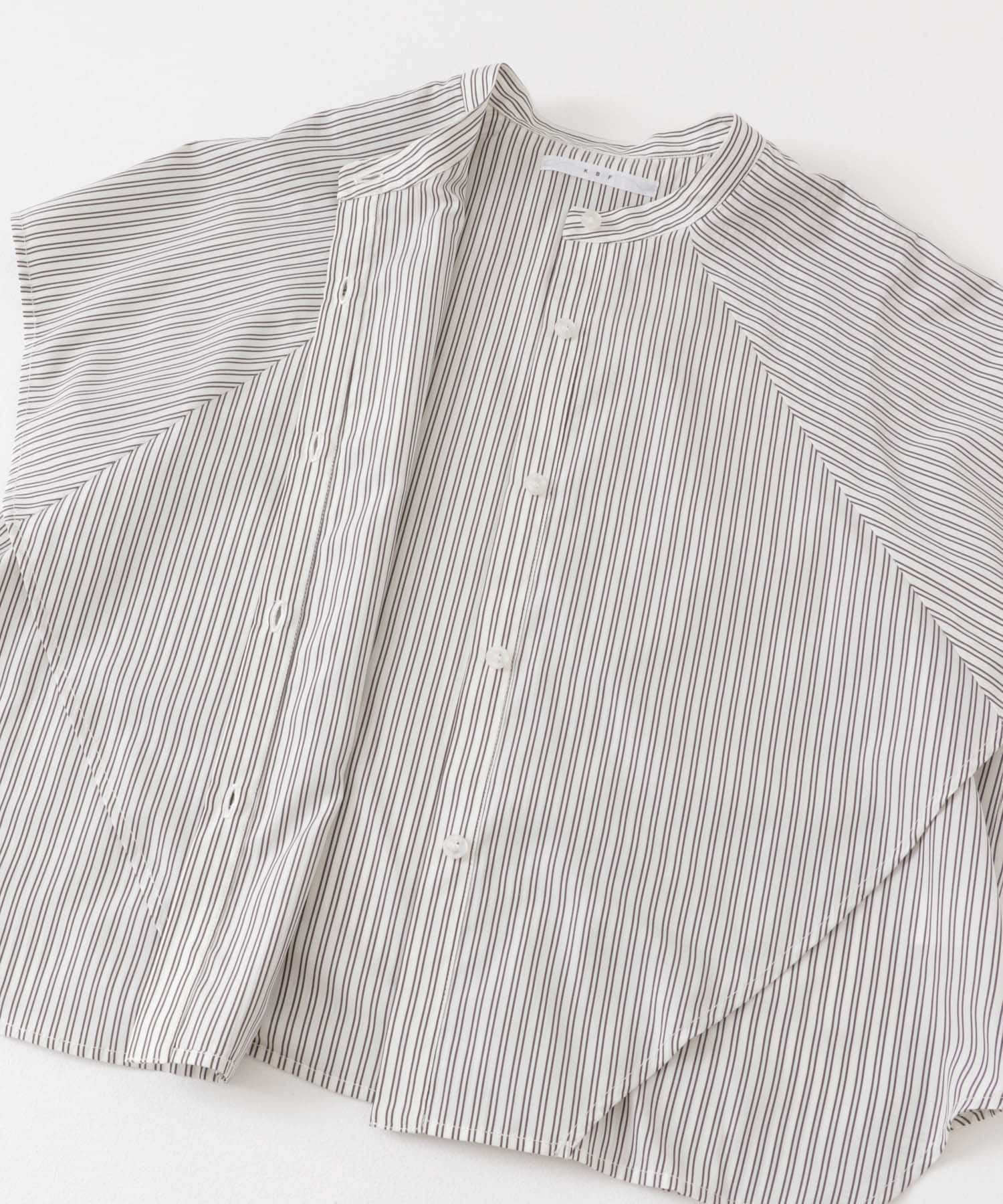 BOXストライプシャツ IVORY×BRN one