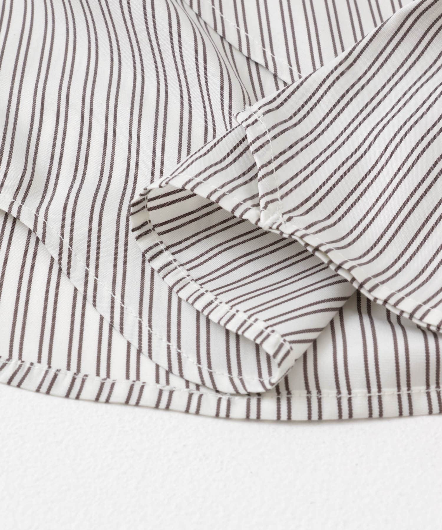 BOXストライプシャツ IVORY×BRN one