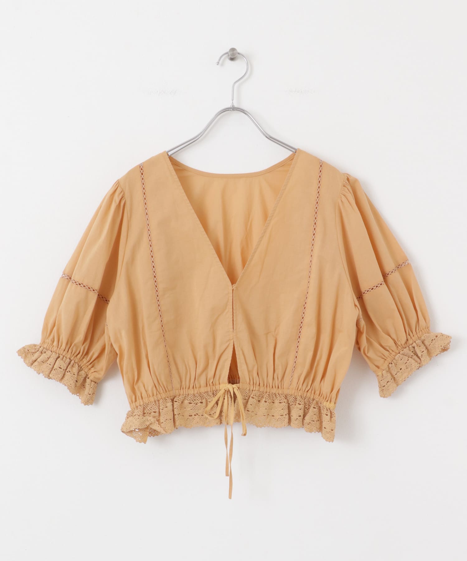 2WAYコンパクトレースブラウス APRICOT one